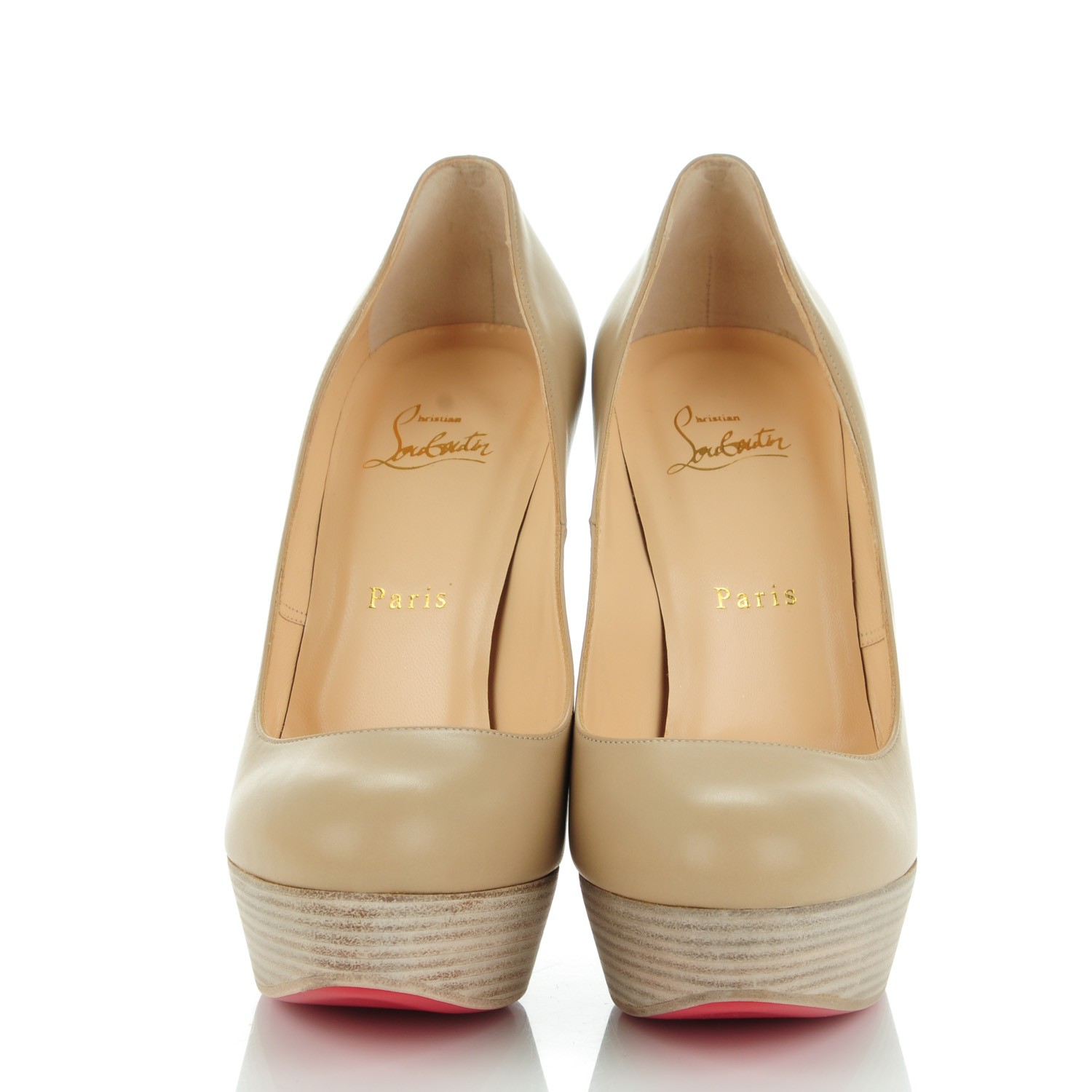 【美品】Christian Louboutin ベージュ 38 Christian Louboutin パンプス 38 ベージュ ヒール 24 - メルカリ