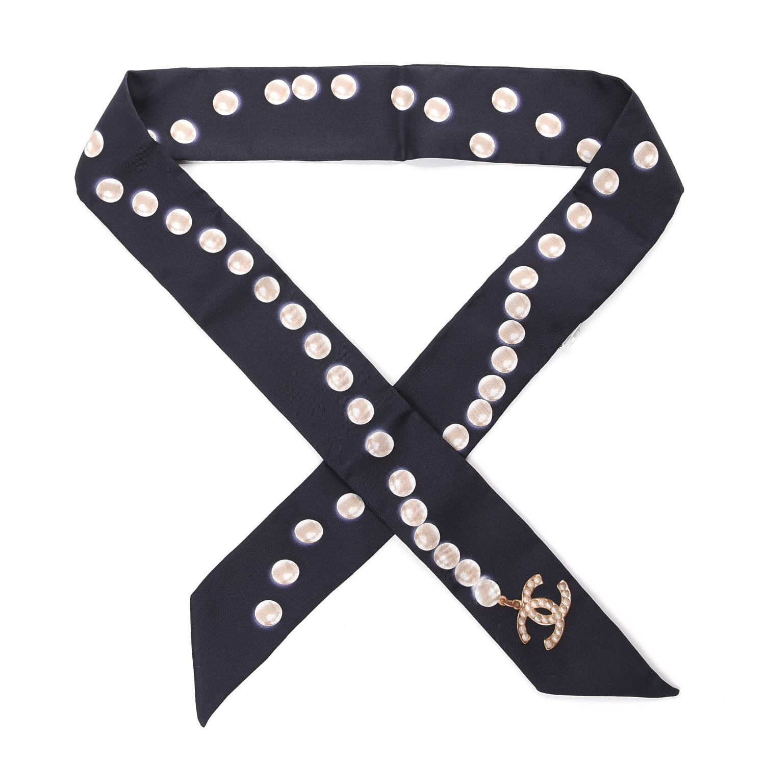 【CHANEL】Slim Pearl Twilly Navy CHANEL | Accessories | Nwt 22s Chanel Dark Navy White Pearl