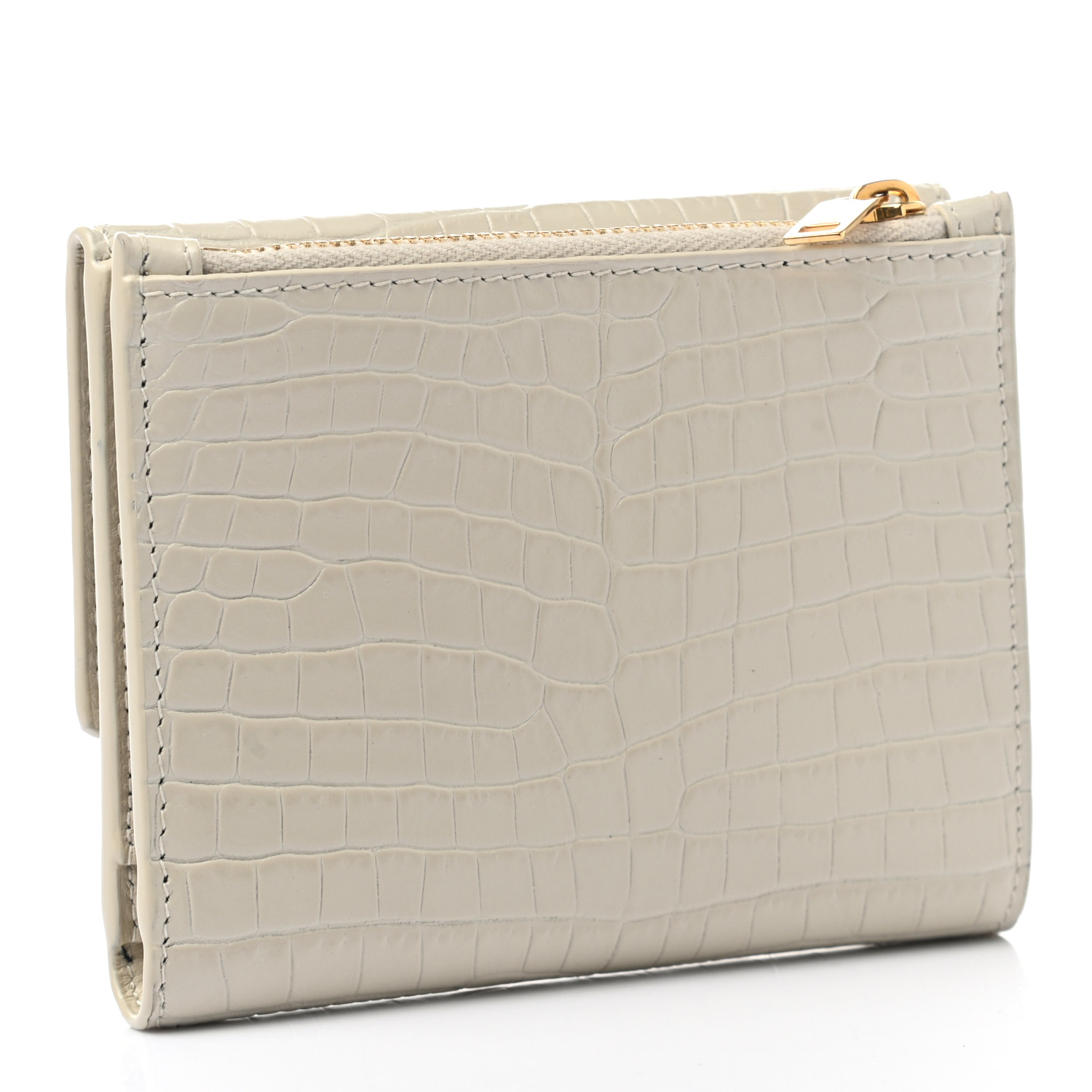 JILLSTUART◆Ivory Croco Embossed Leather Chain Card Wallet Ivory Harmonee Top Zip Small Wallet - CHARLES & KEITH US