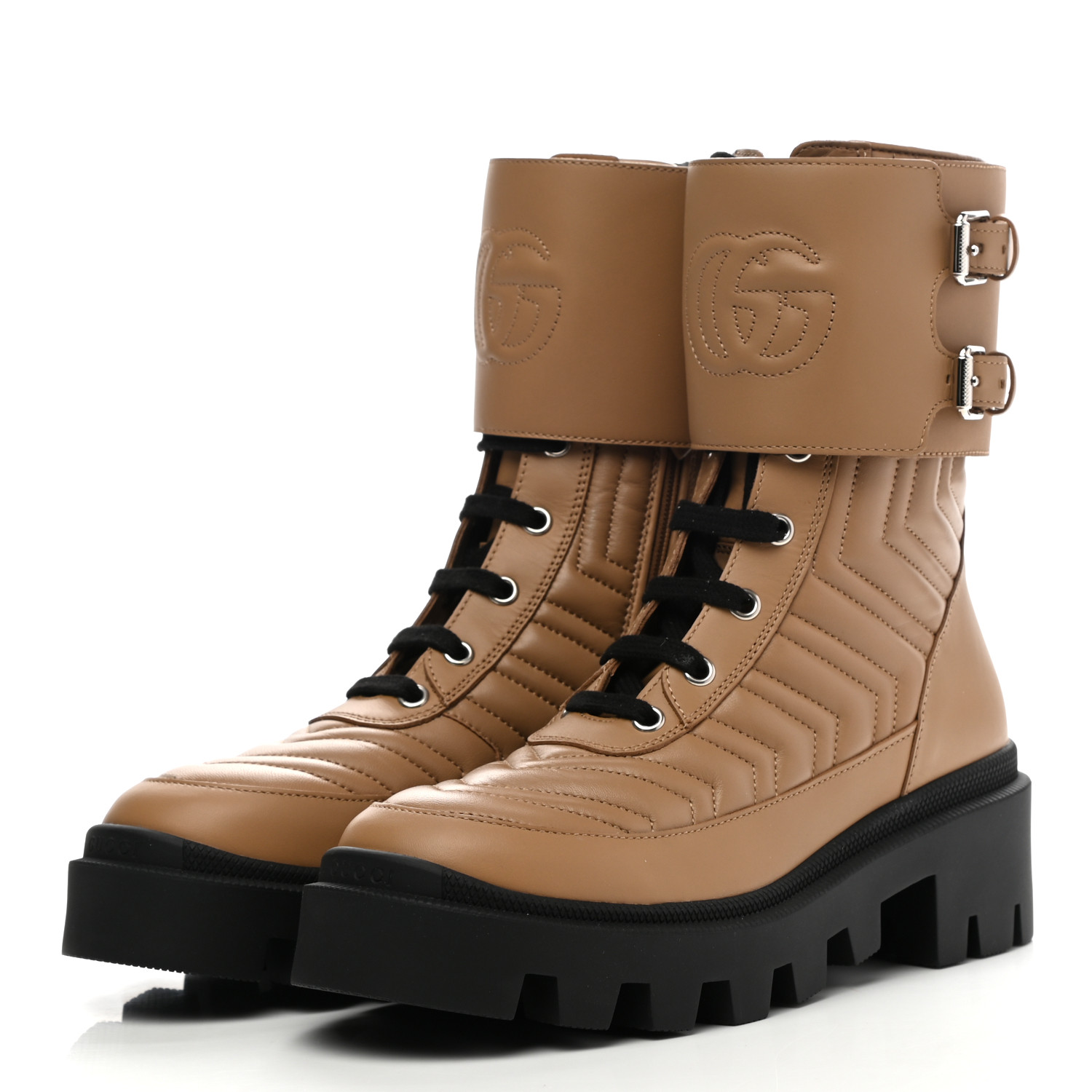 frances gg matelassé platform combat boot
