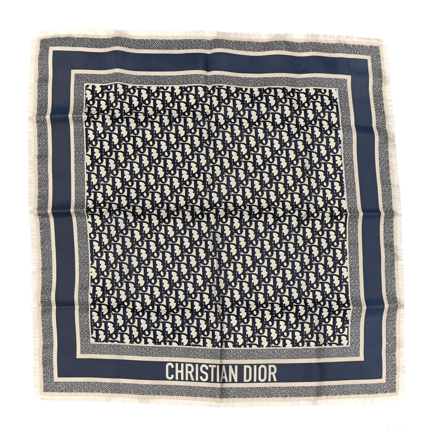Christian Dior Echarpes シルクバンダナ スカーフ CHRISTIAN DIOR Silk Oblique Scarf Blue 787392 | FASHIONPHILE