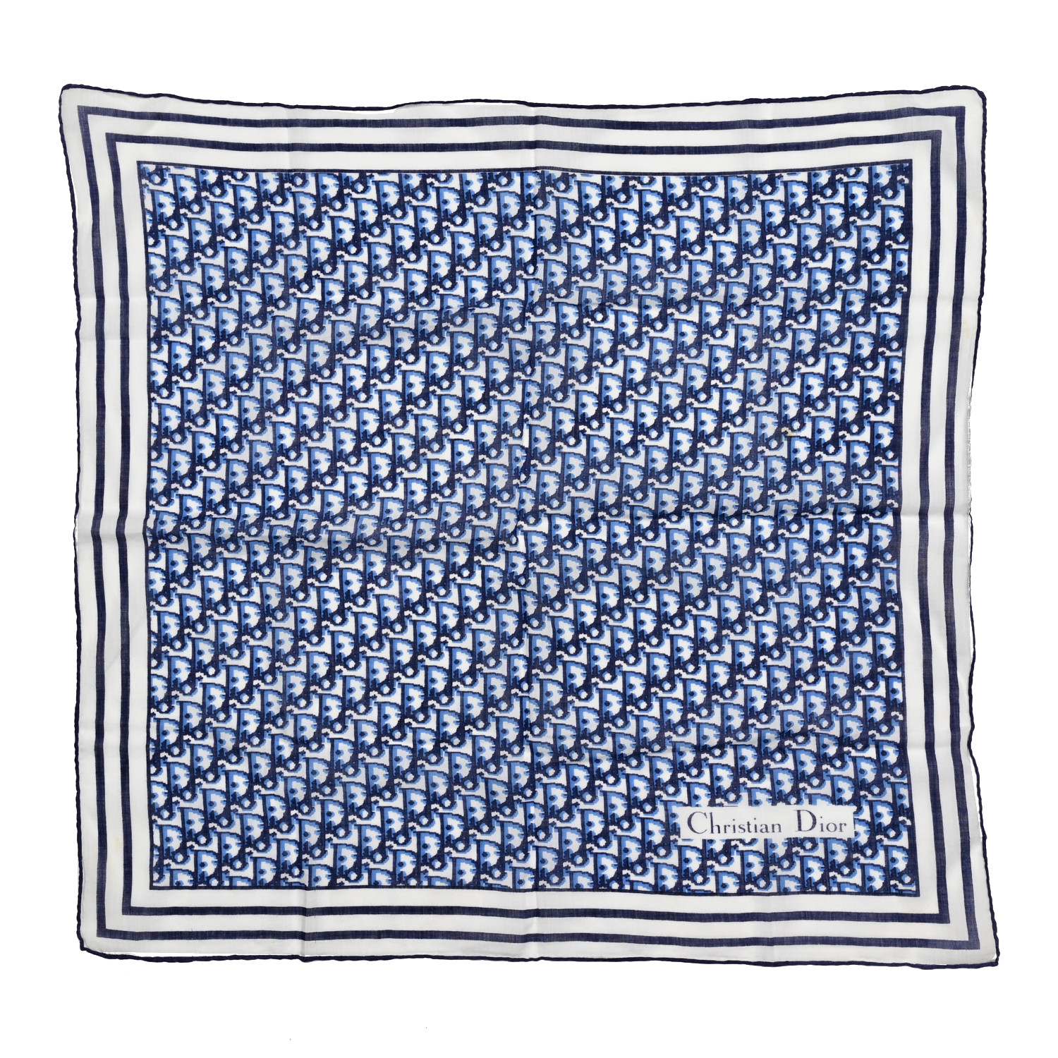 Christian Dior ネイビースカーフ 95x95cm Christian Dior 100% Silk Scarf Navy Blue 90x90 | eBay
