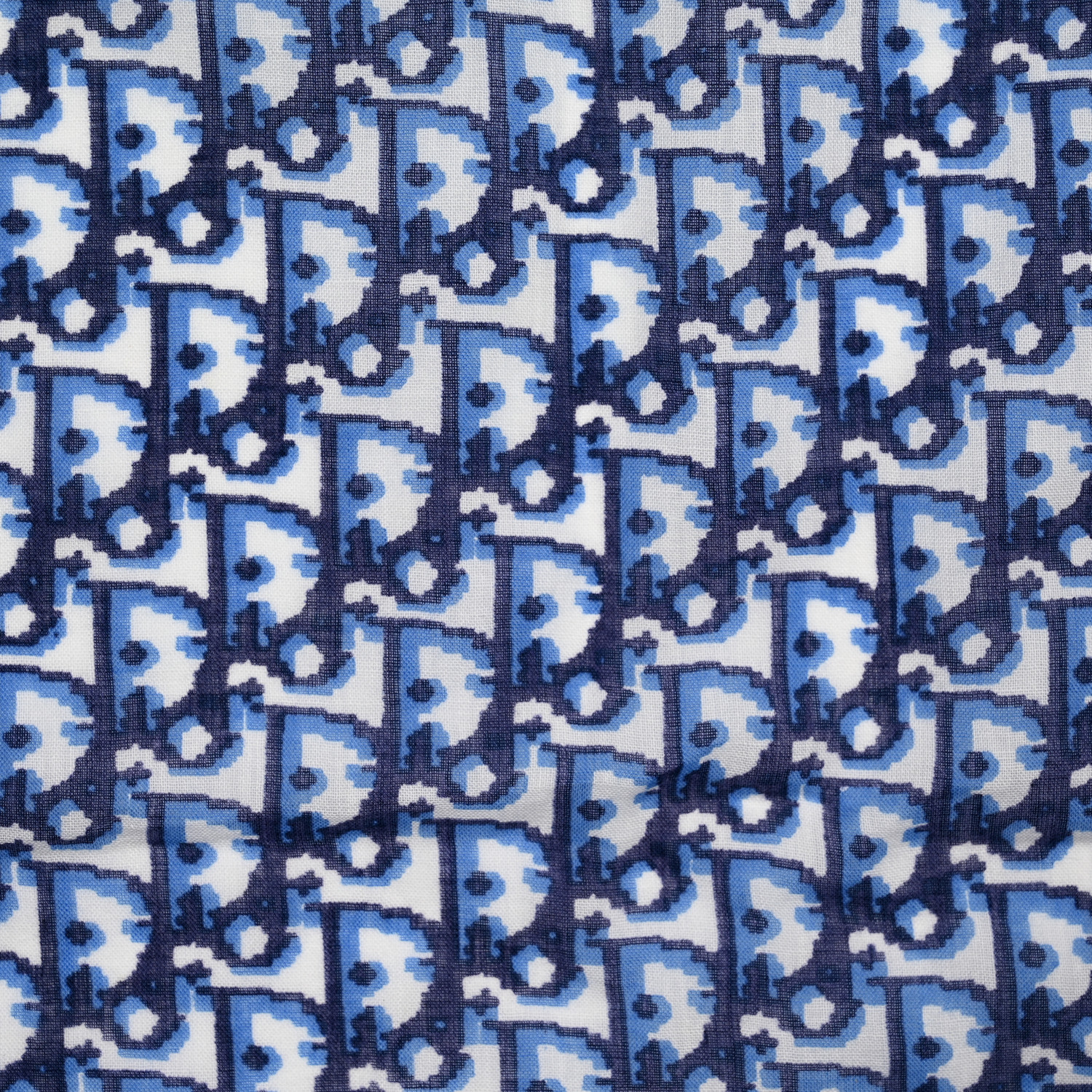 CHRISTIAN DIOR Cotton Oblique Scarf Blue 1253714 | FASHIONPHILE