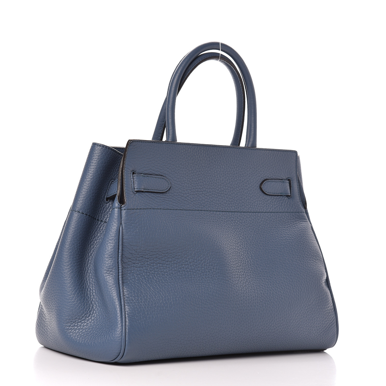 MULBERRY Classic Grain Calfskin Belted Bayswater Tote Blue