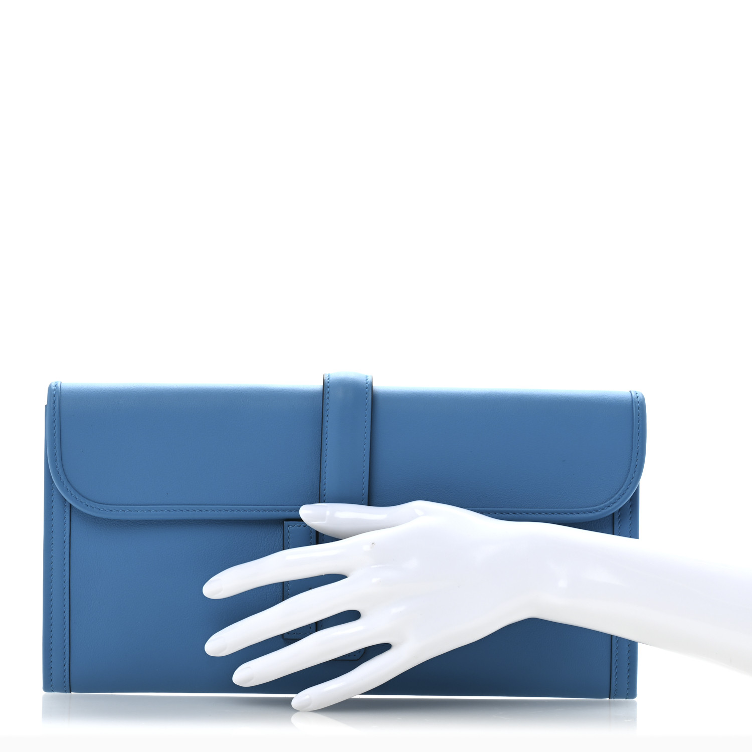 エルメス HERMES Swift Jige Elan 29 Clutch Bleu Saint Cyr 1663446