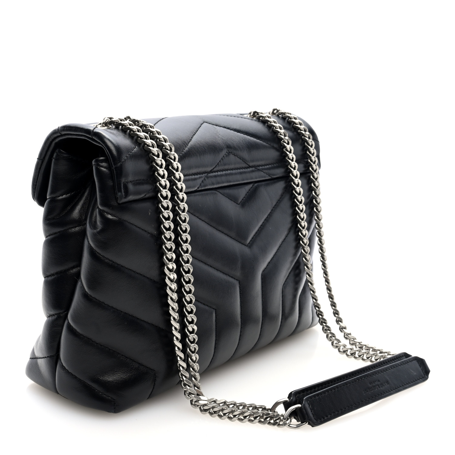 SAINT LAURENT Calfskin Y Quilted Monogram Small Loulou Chain