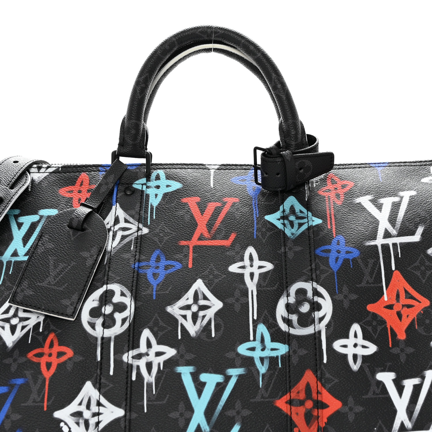 希少品　LOUIS VUITTON LV ゴブラン Louis Vuitton Black Monogram Multicolore Keepall 40 Bag
