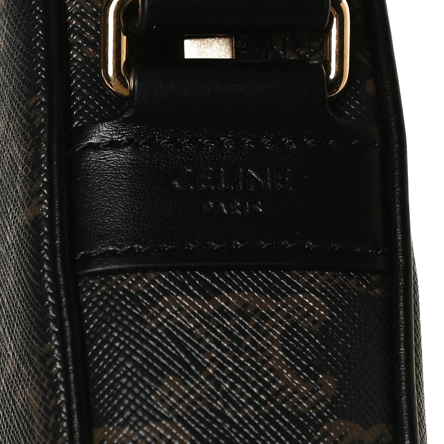CELINE Triomphe Canvas Medium Messenger Bag Black 980697