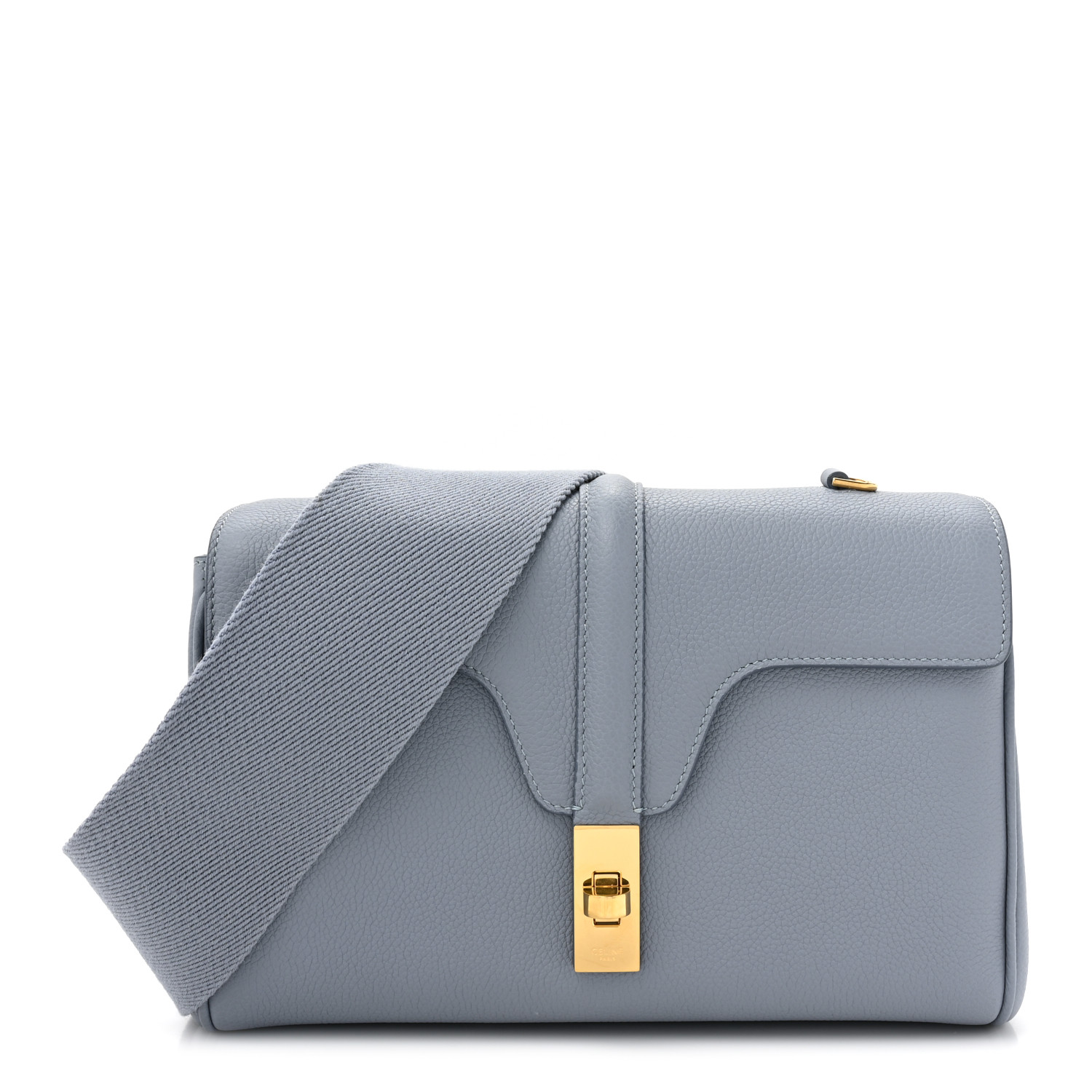 CELINE Smooth Calfskin Teen Soft 16 Shoulder Bag Arctic Blue