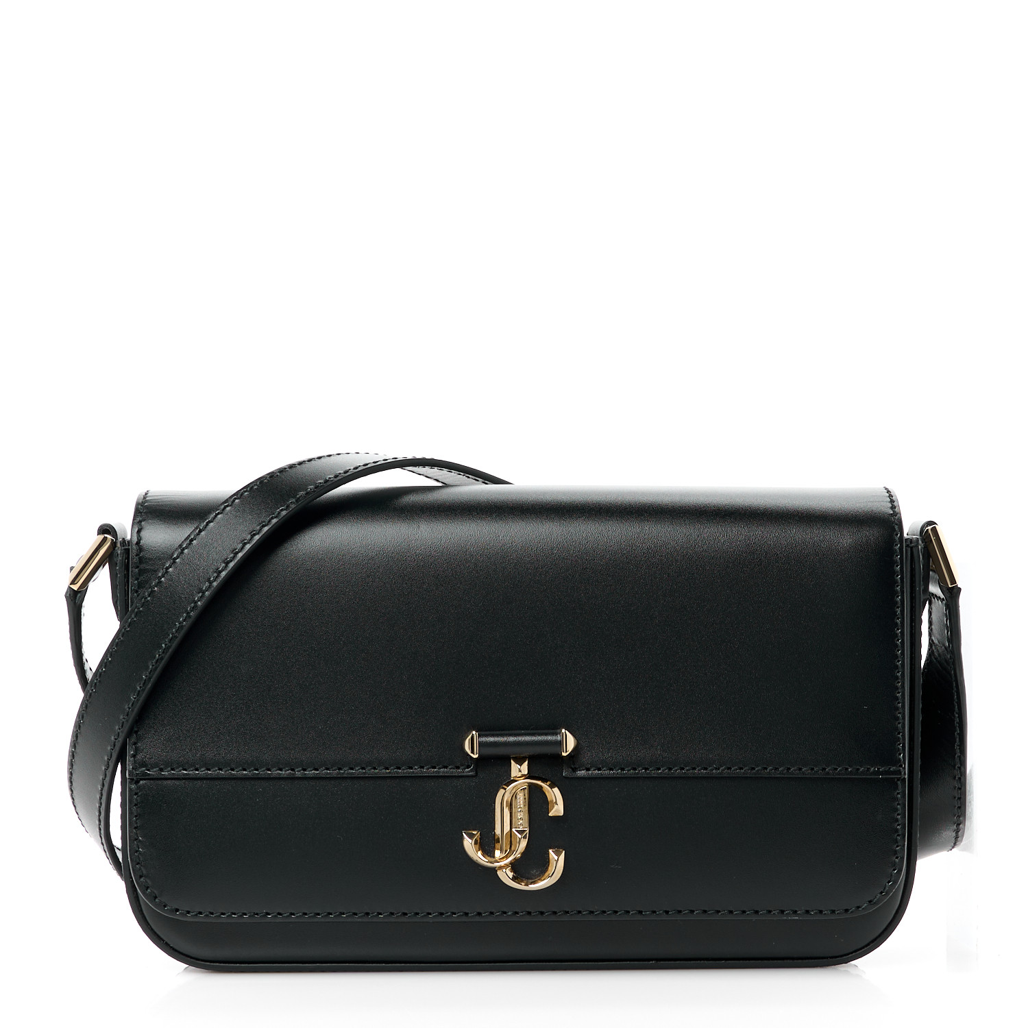 JIMMY CHOO SHADOW 080009 バック JIMMY CHOO Calfskin Avenue Shoulder Bag Black 1496359