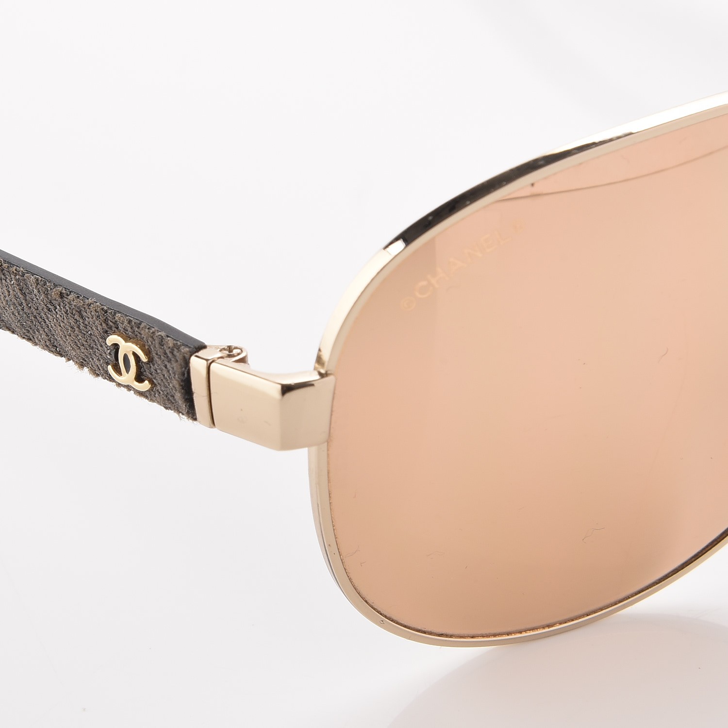 CHANEL Pilot Quilting Sunglasses 4207 Gold 220627 | FASHIONPHILE