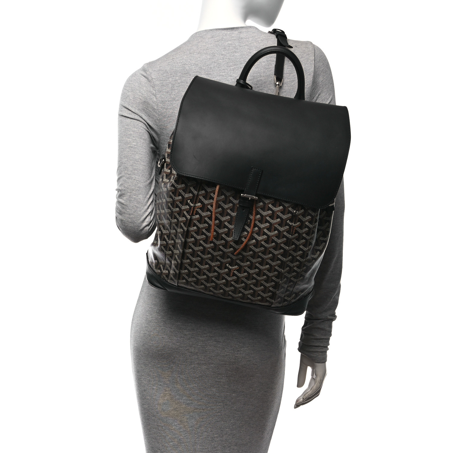GOYARD Goyardine Calfskin Alpin MM Backpack Black 1674282