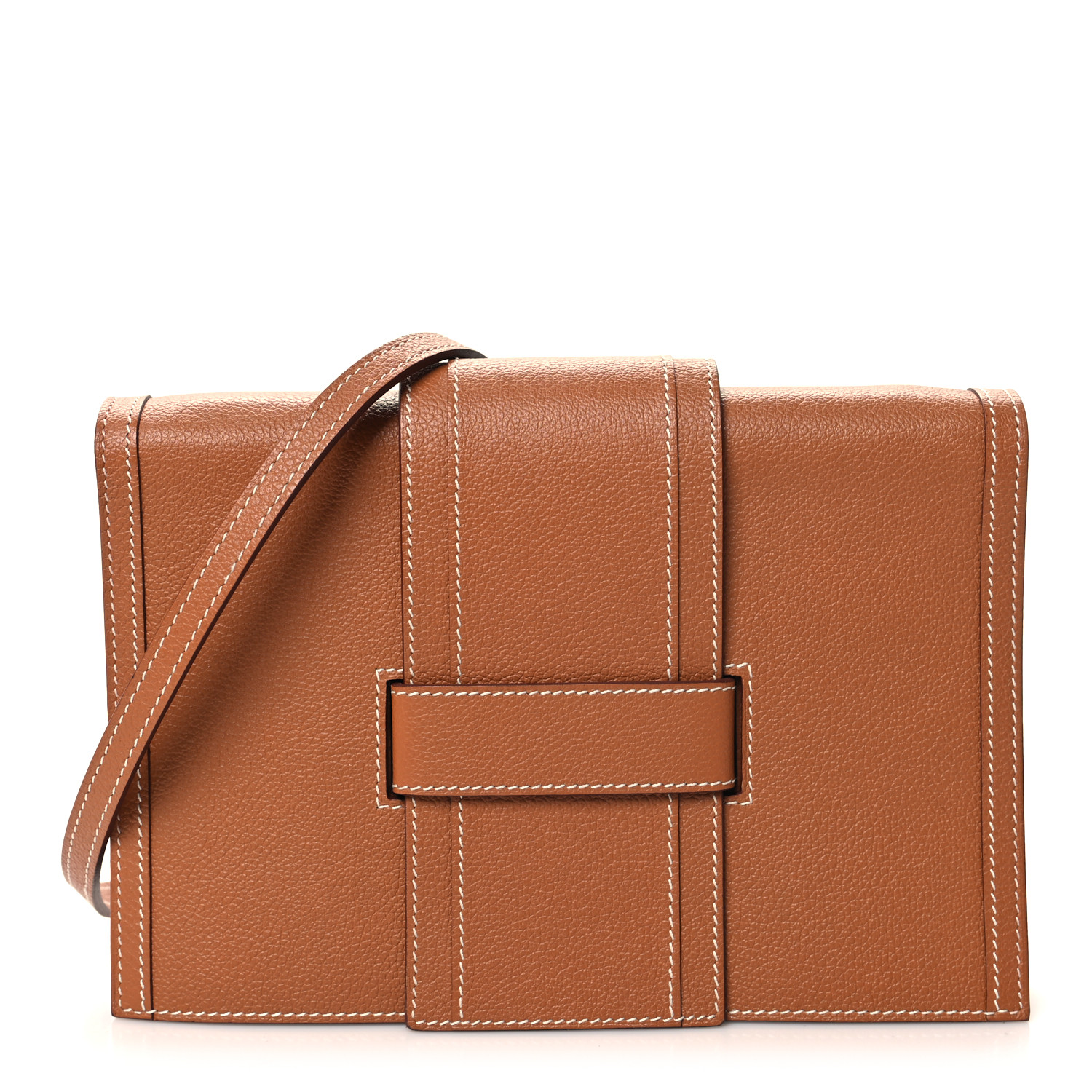 HERMES Evergrain Evercolor H Passant Clutch Gold 1575085