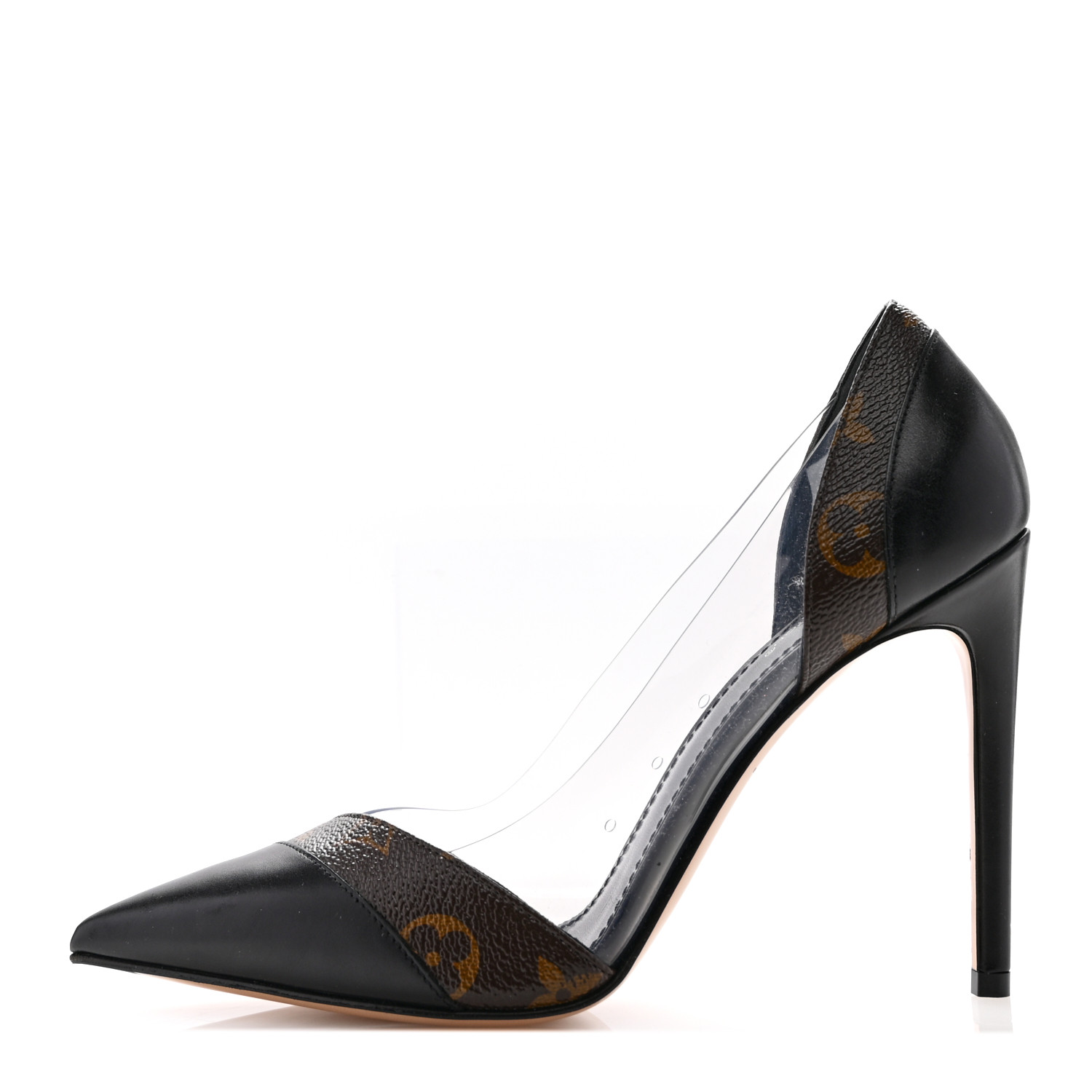 LOUIS VUITTON Monogram PVC Call Back Pumps 38.5 Black