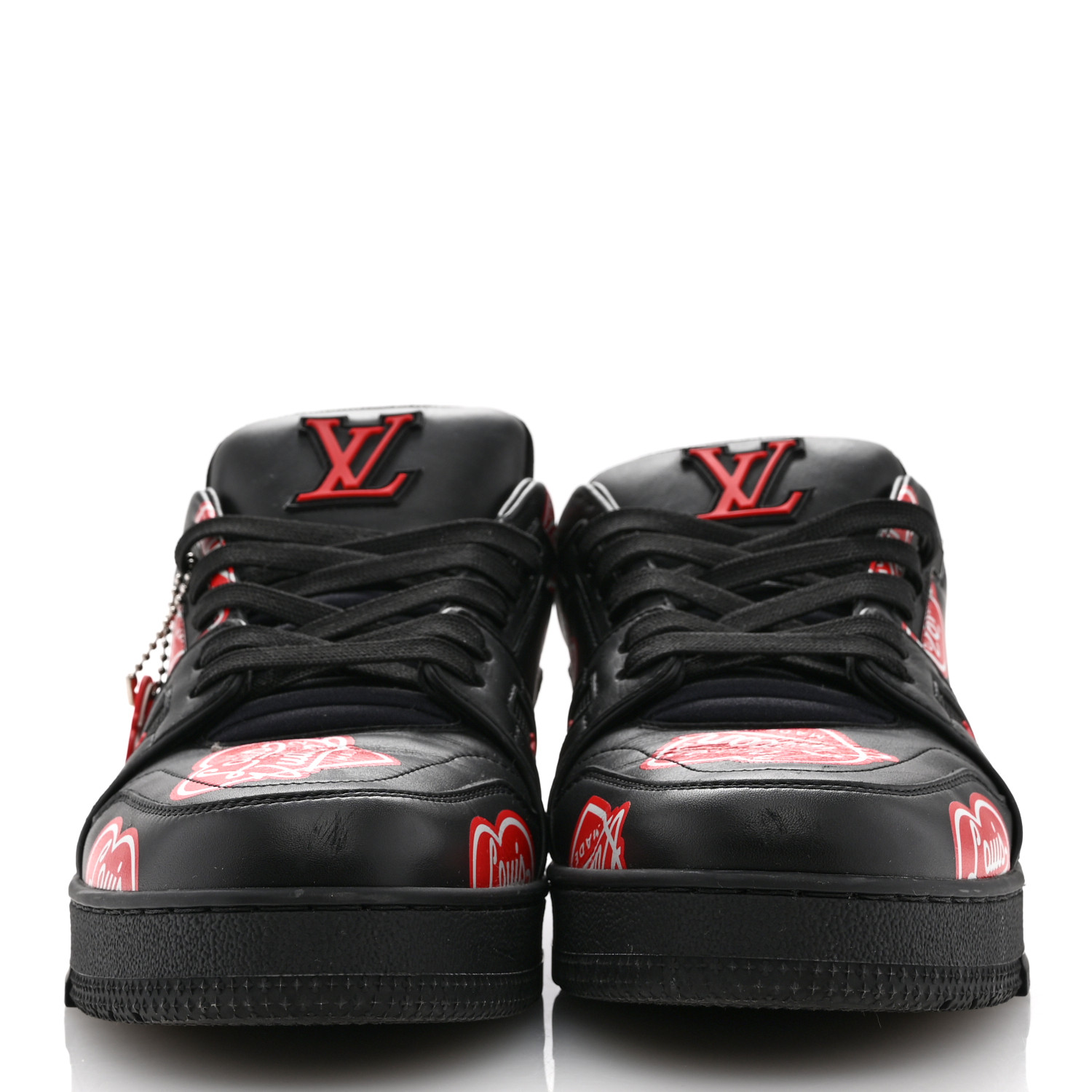 LOUIS VUITTON x NIGO Calfskin Printed LV Trainer Sneaker 8.5