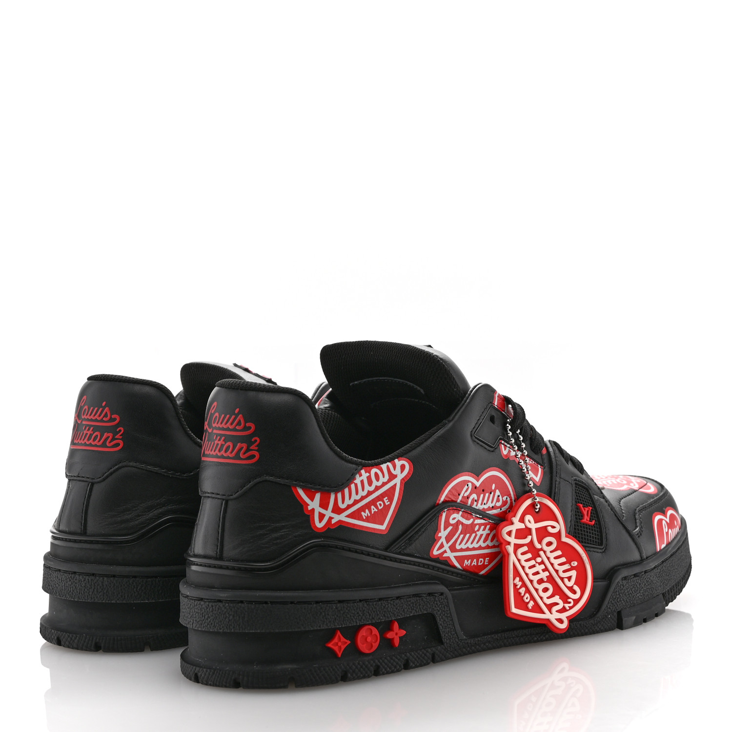 Nigoコラボ！Louis Vuitton LVトレーナー スニーカー 黒 LOUIS VUITTON x NIGO Calfskin Printed LV Trainer Sneaker 8.5