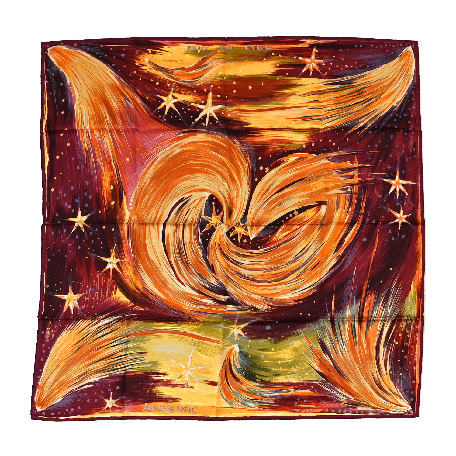 エルメス スカーフ　Feux du ciel HERMES Silk Feux Du Ciel Scarf 90 1628617 | FASHIONPHILE