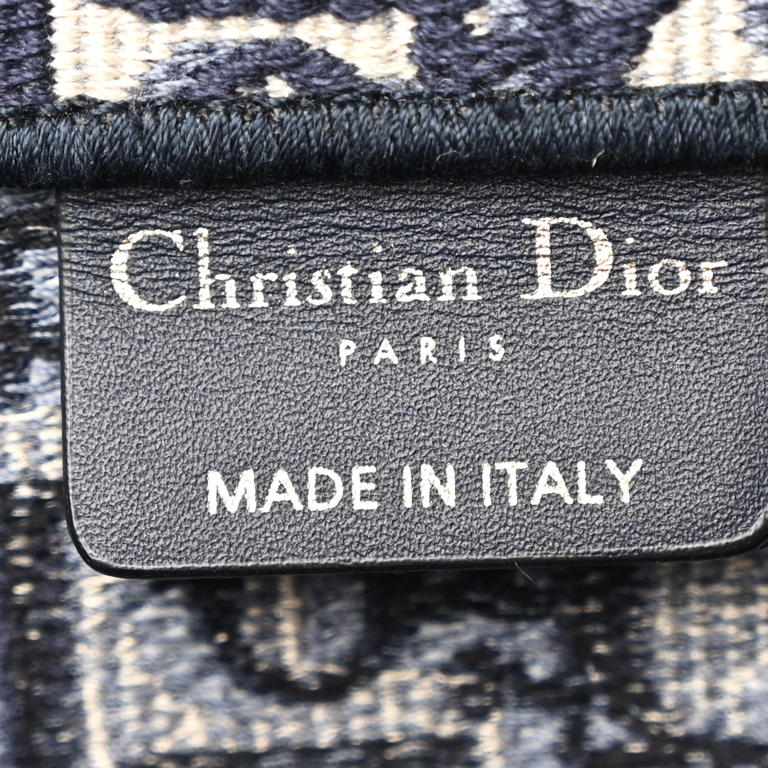CHRISTIAN DIOR Oblique Medium Book Tote Blue Multicolor