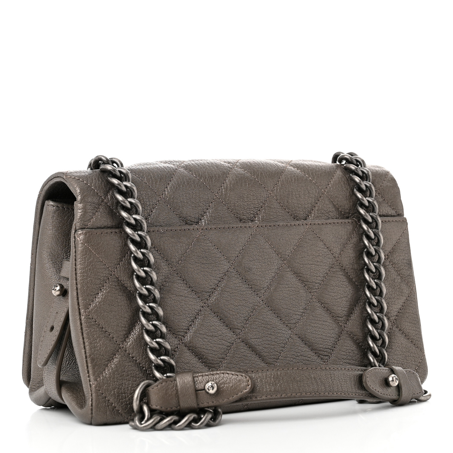 CHANEL Metallic Goatskin Quilted Medium City Rock Flap