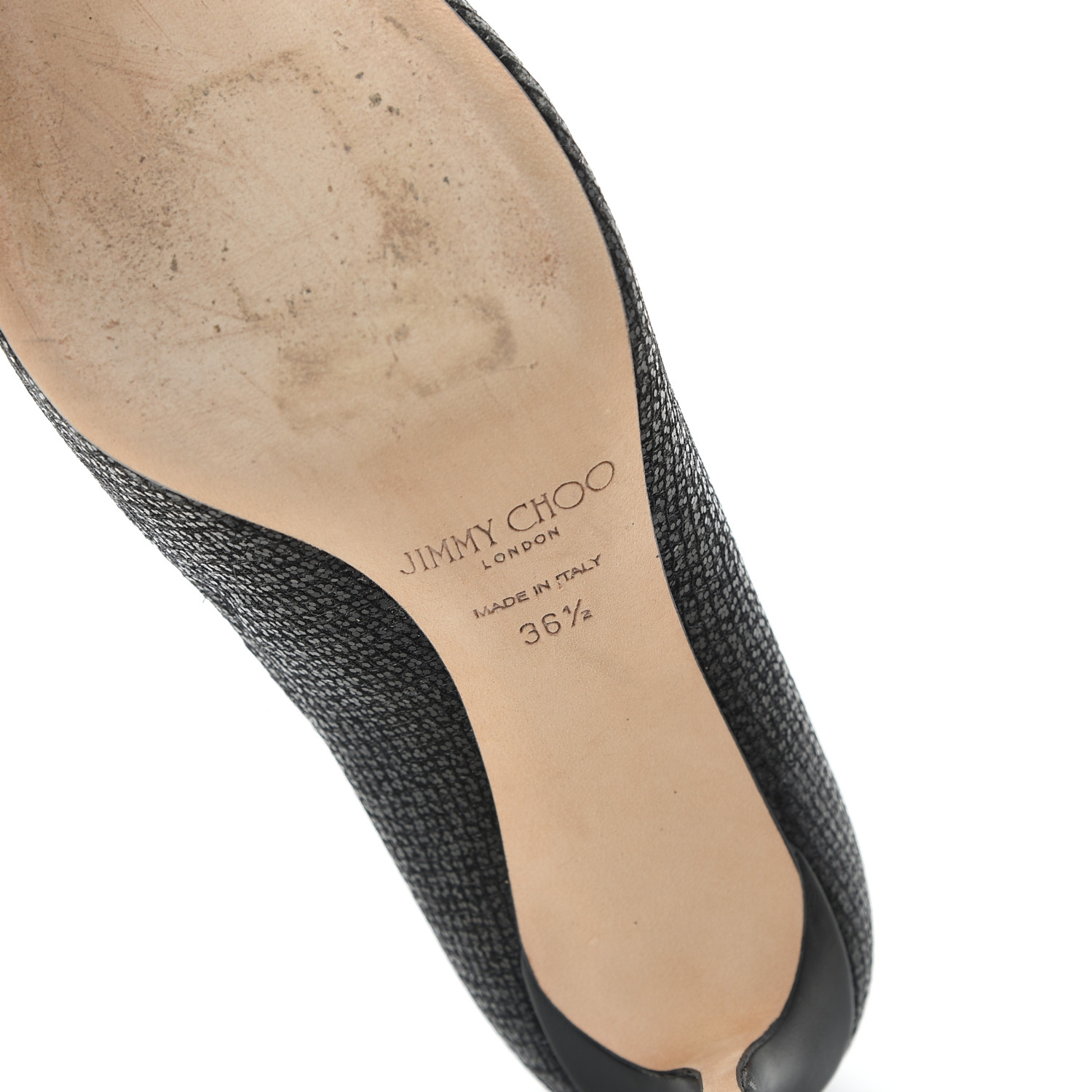 JIMMY CHOO Glitter Crystal Marvel 85 Pumps 36.5 Black 696940