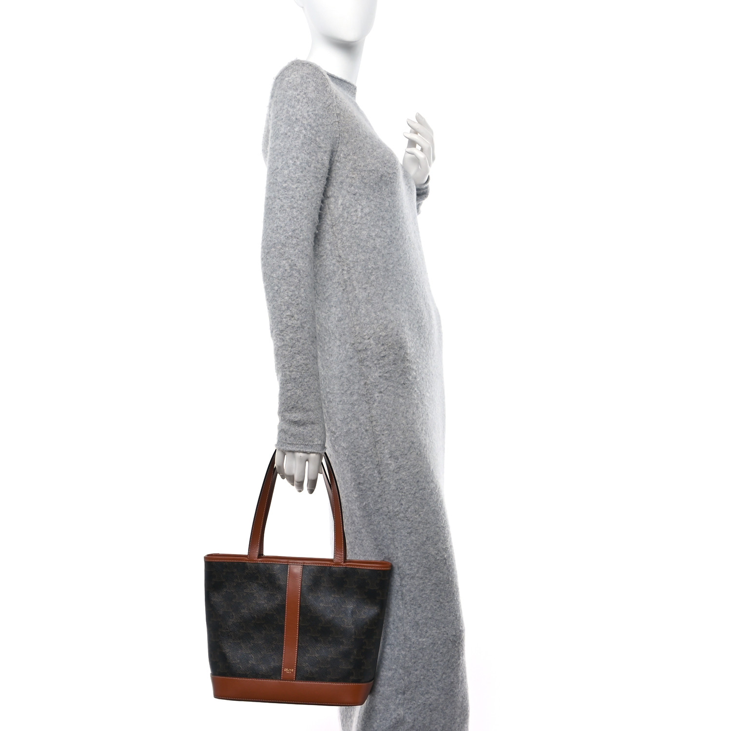 直営店買付☆☆【CELIEN】Small Cabas In Triomphe Canvas CELINE Triomphe Vertical Cabas Small Canvas Shoulder Bag Black