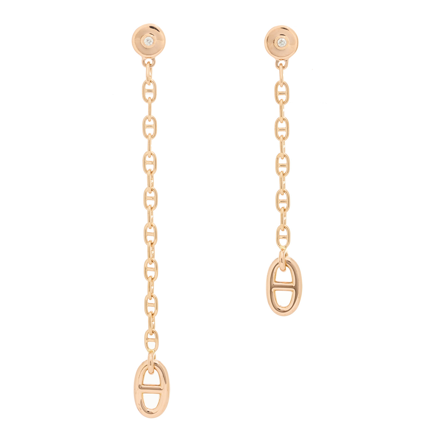 ピアス (HERMES) Farandole earrings, TPM HERMES 18K Rose Gold TPM Farandole Stud Earrings 1663202