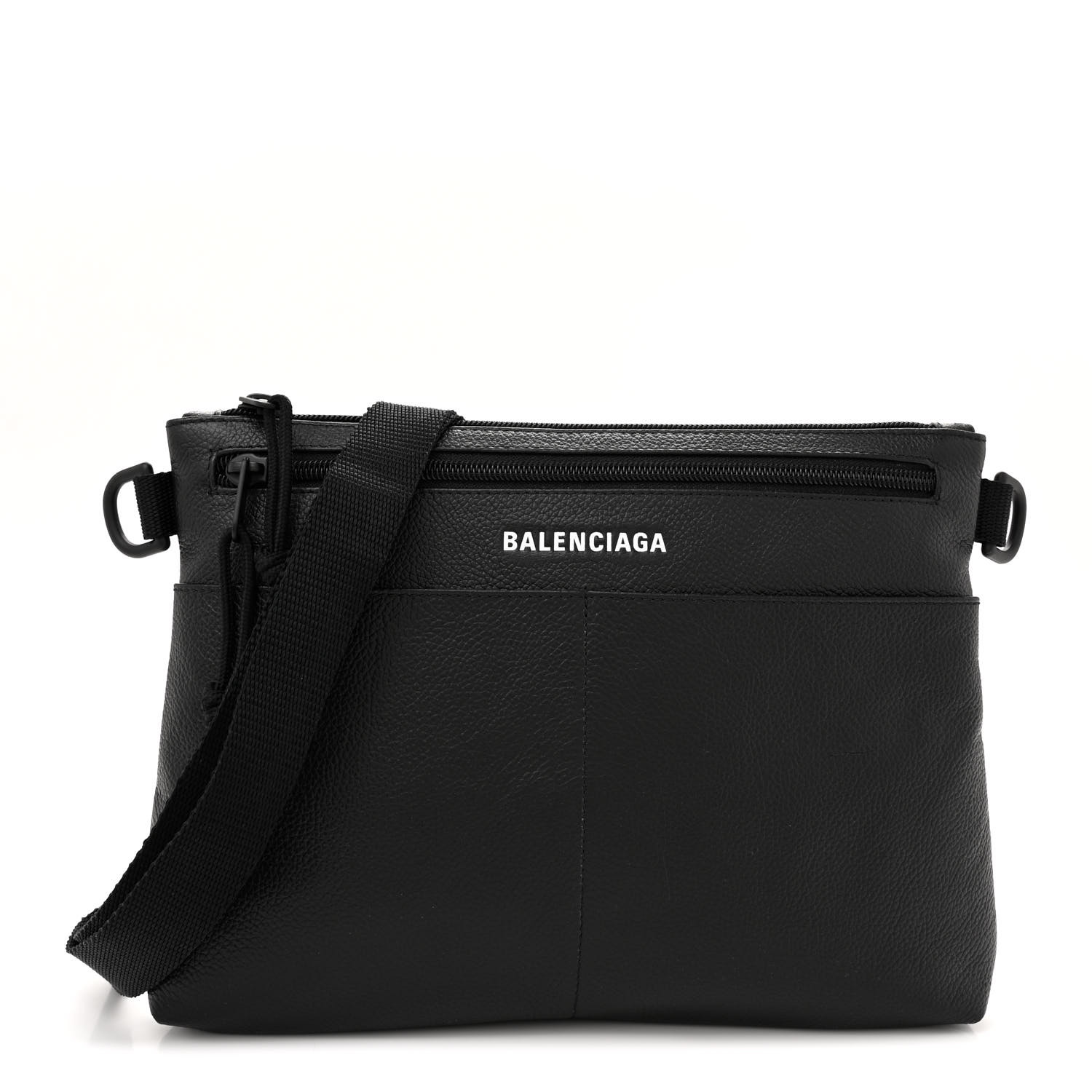 BALENCIAGA Grained Calfskin Explorer Crossbody Flat Pouch