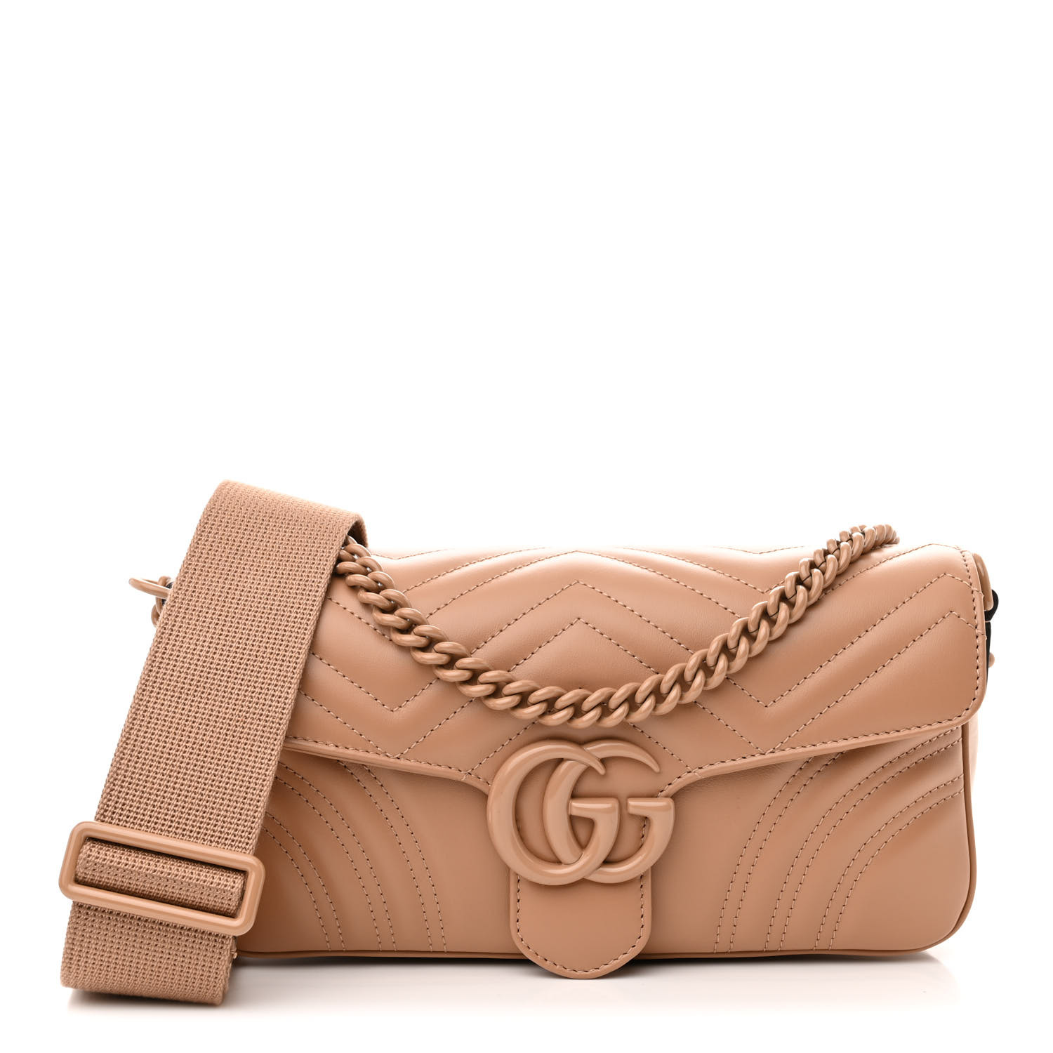 GUCCI Calfskin Matelasse Monochrome GG Marmont Crossbody