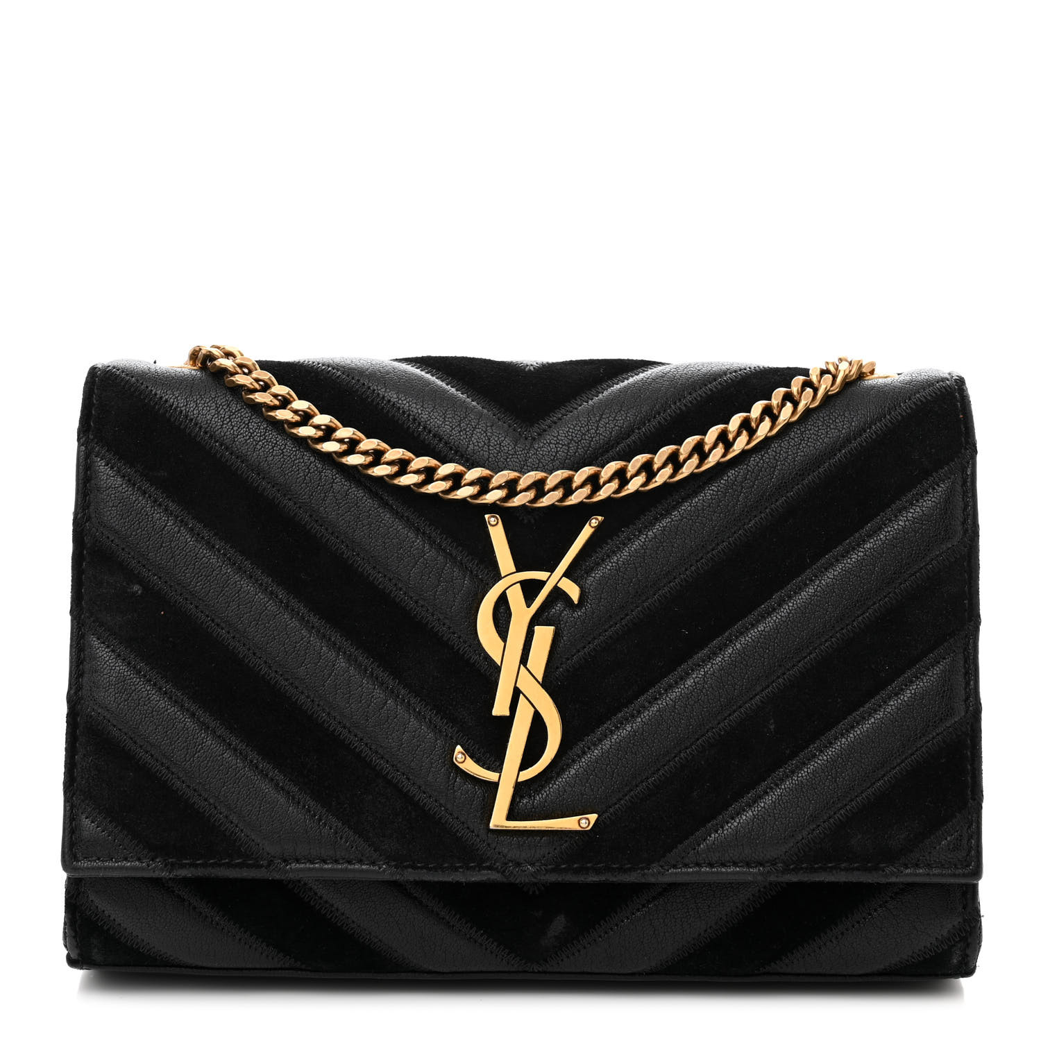 SAINT LAURENT Suede Calfskin Small Classic Y Quilted