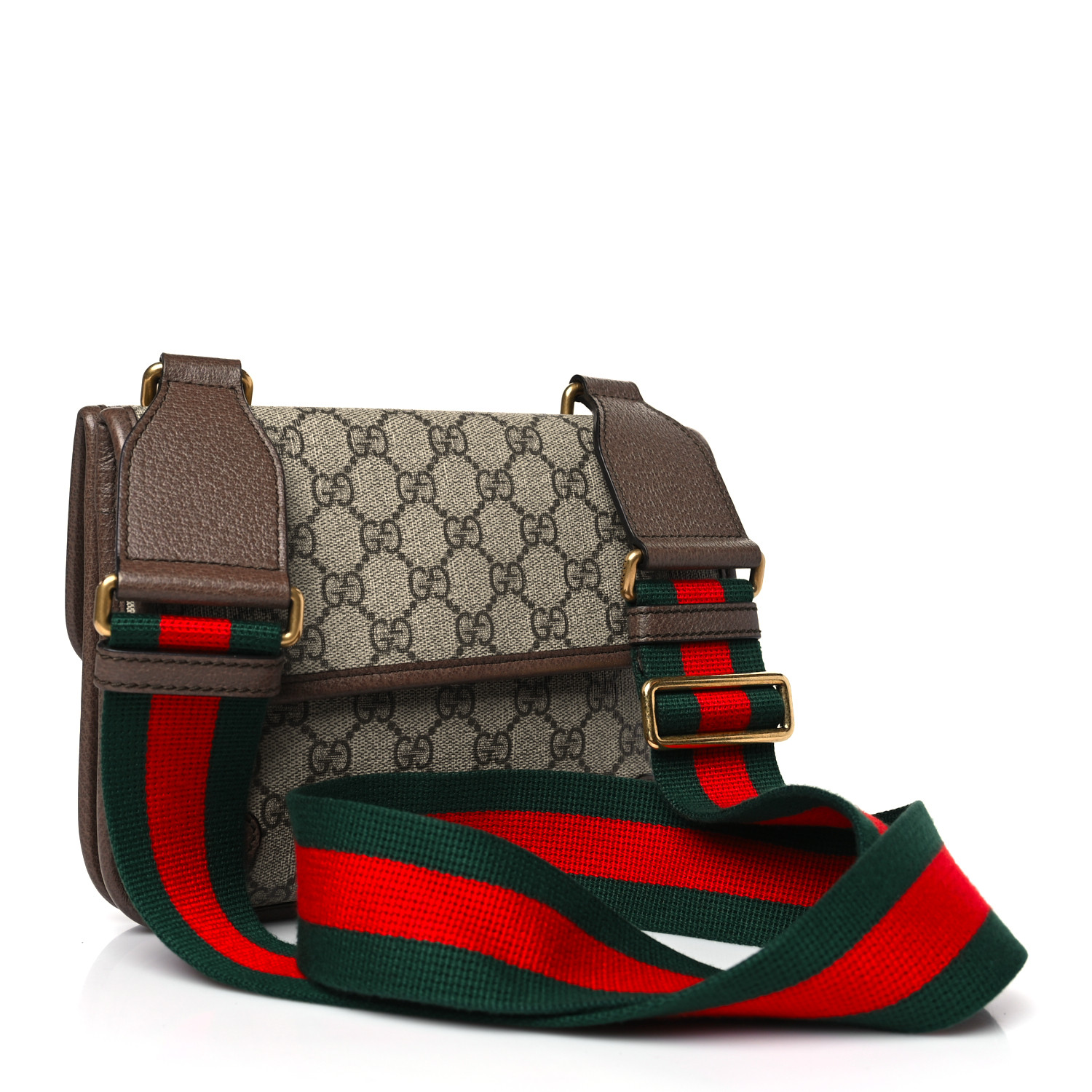 GUCCI GG Supreme Monogram Web Small Neo Vintage Double Flap