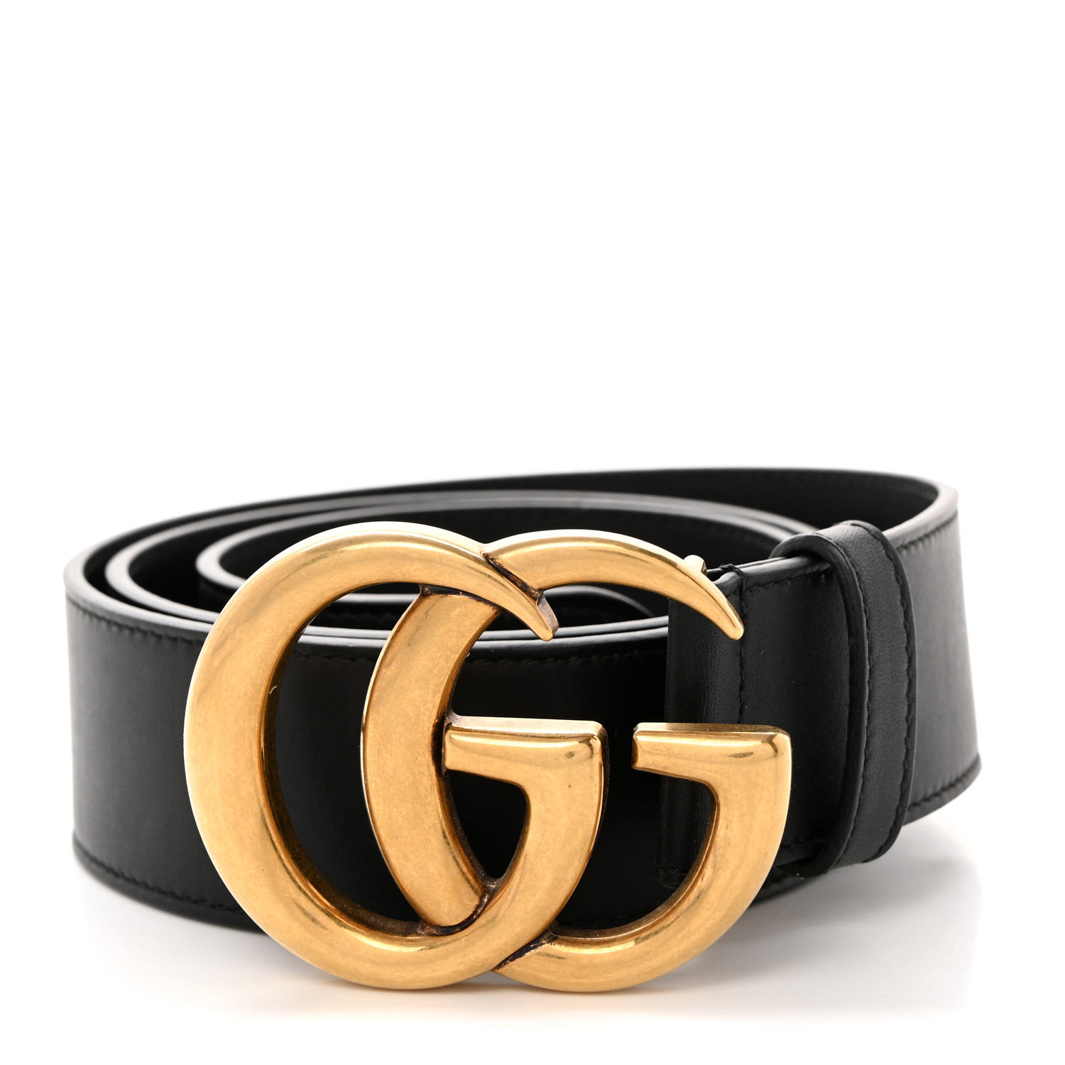 GUCCI Calfskin Double G 40mm Belt 85 34 Black 1441147