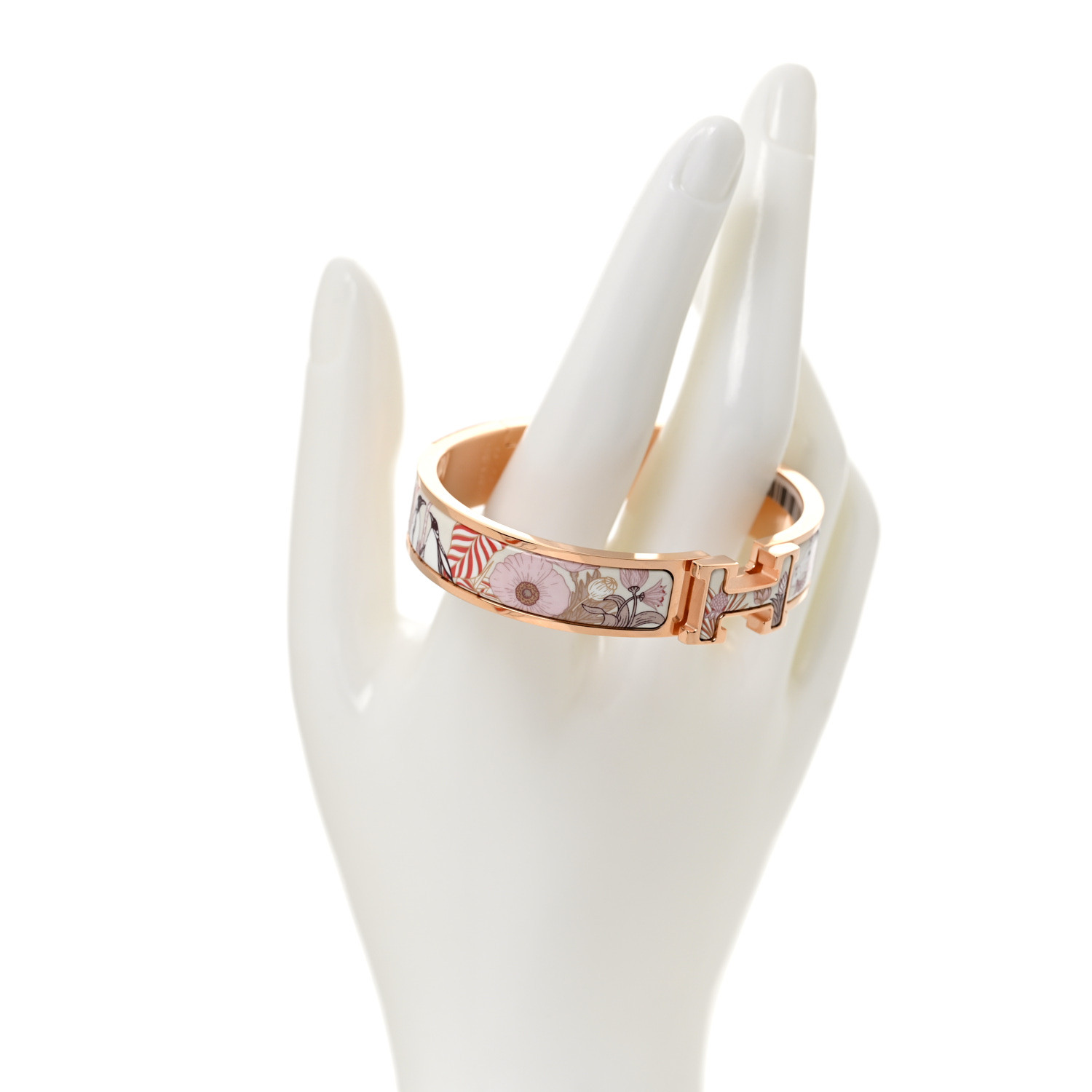 HERMES Enamel Printed Precious Paradise Narrow Clic Clac H