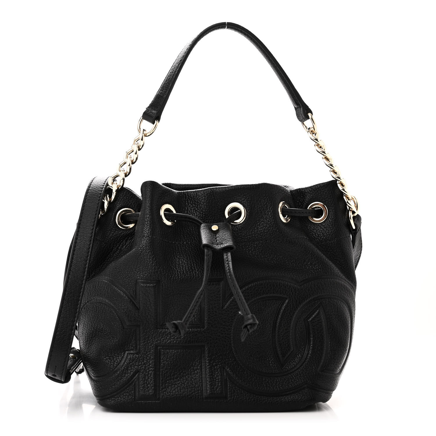 ハンドバッグ JIMMY CHOO JUNO GRAINED CALF LEATHER BAG JIMMY CHOO Grainy Calfskin Juno Bucket Bag Black 1513494