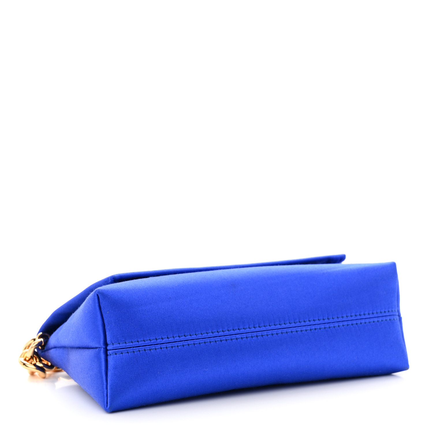 TOM FORD Satin Mini Label Chain Shoulder Bag Electric Blue