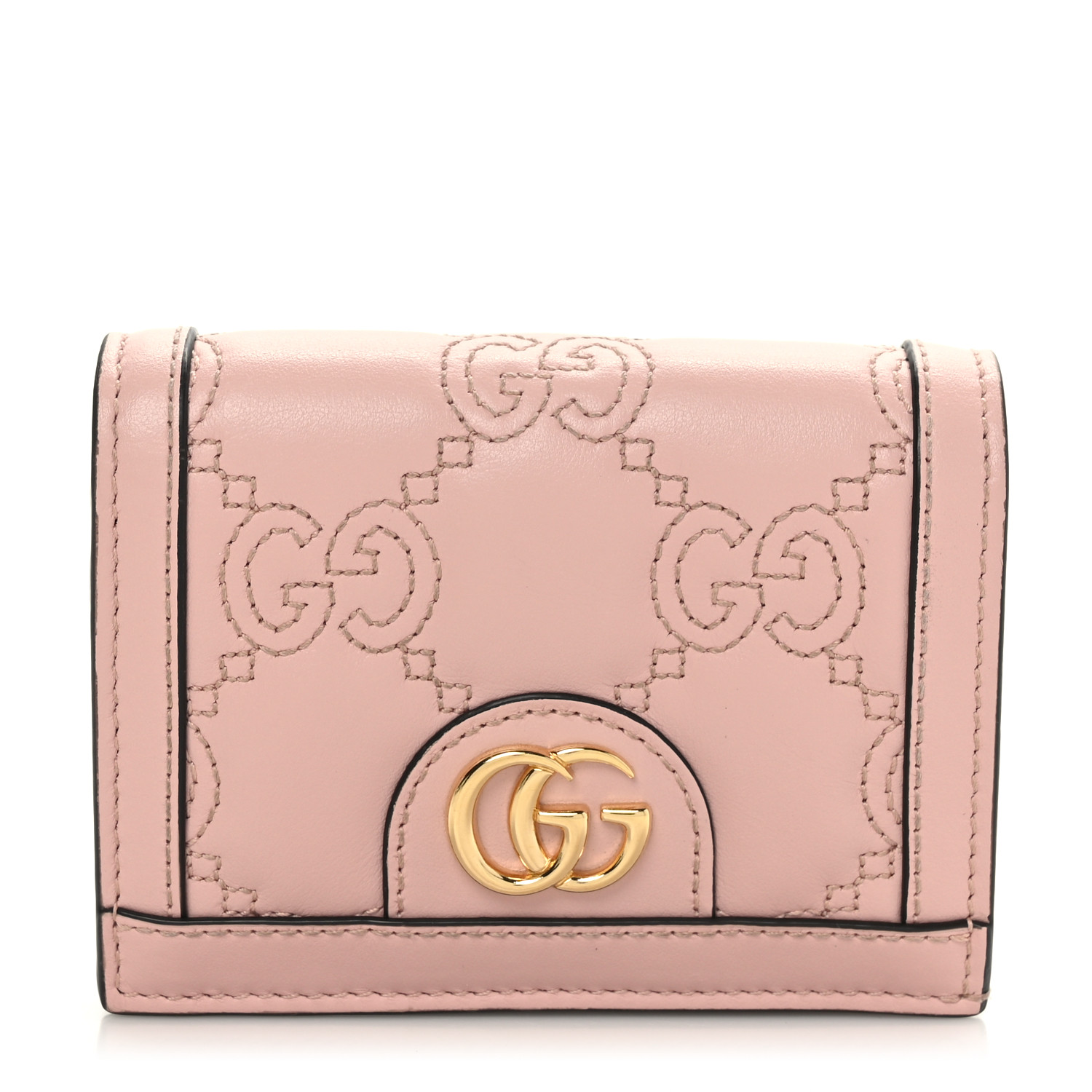 GUCCI カードケース PERFECT PINK GUCCI Calfskin GG Matelasse Card Case Wallet Perfect Pink