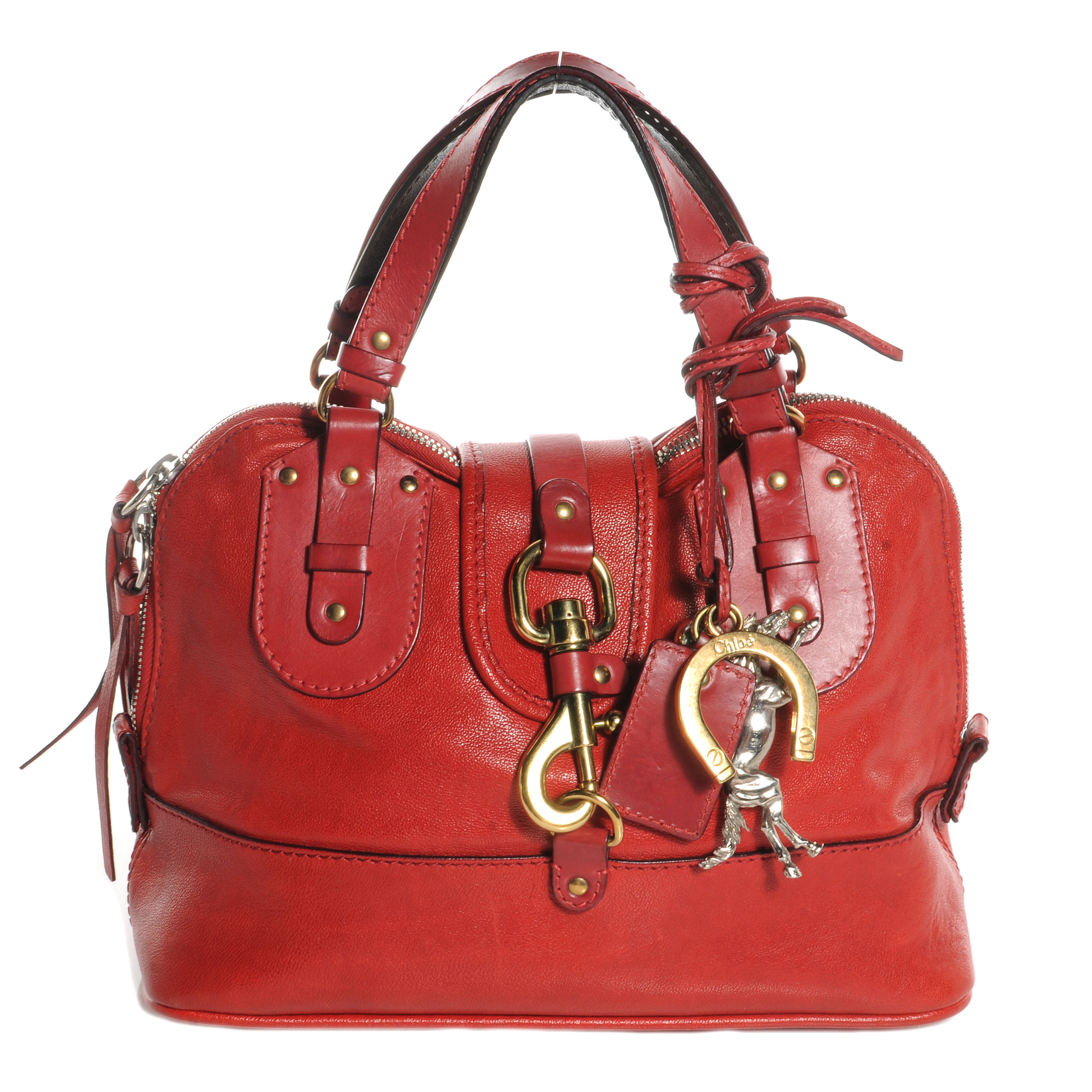 CHLOE Leather Kerala Tote Red 57680 | FASHIONPHILE