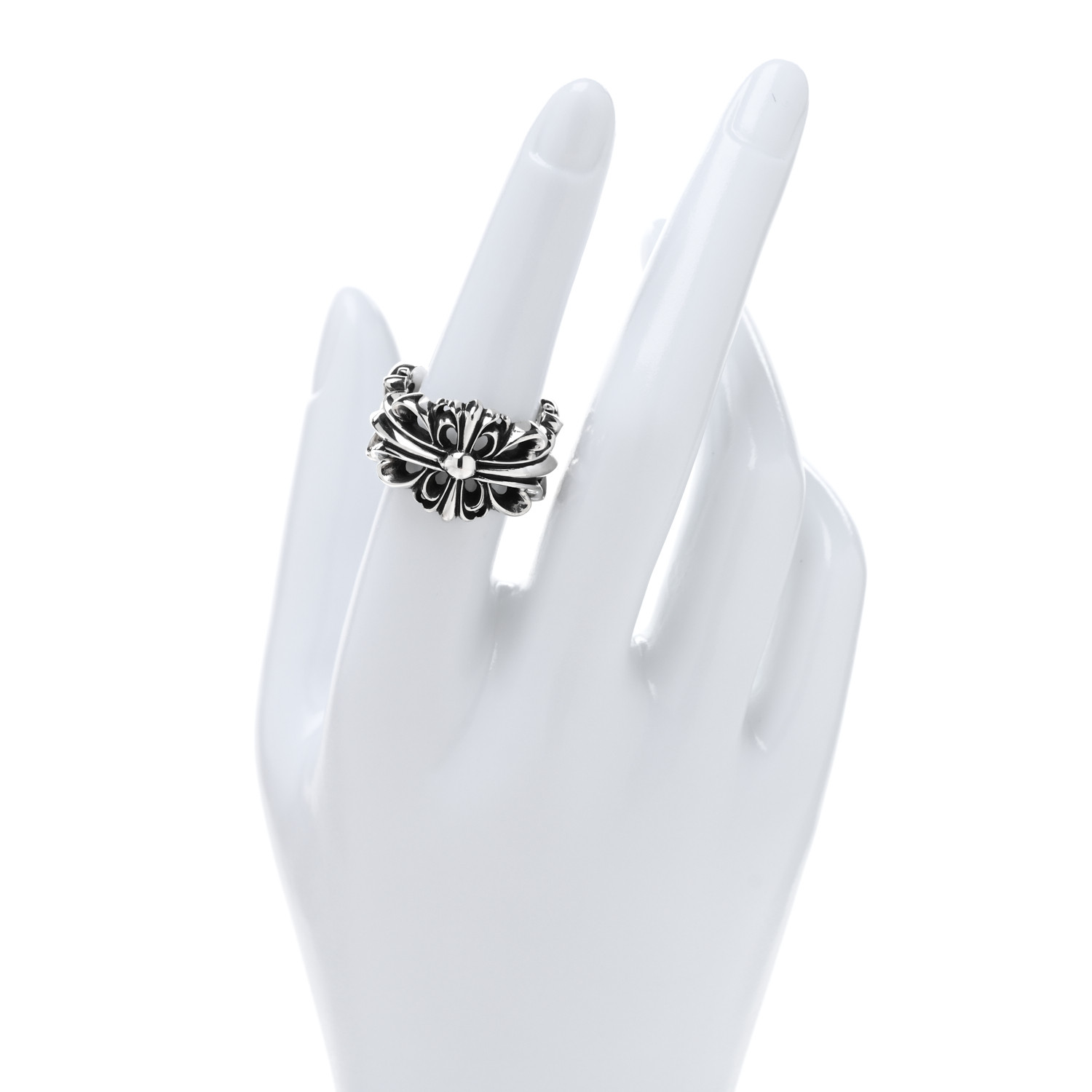 アクセサリー CHROME HEARTS DOUBLE FLORAL CROSS RING Chrome Hearts Double Floral Cross Ring