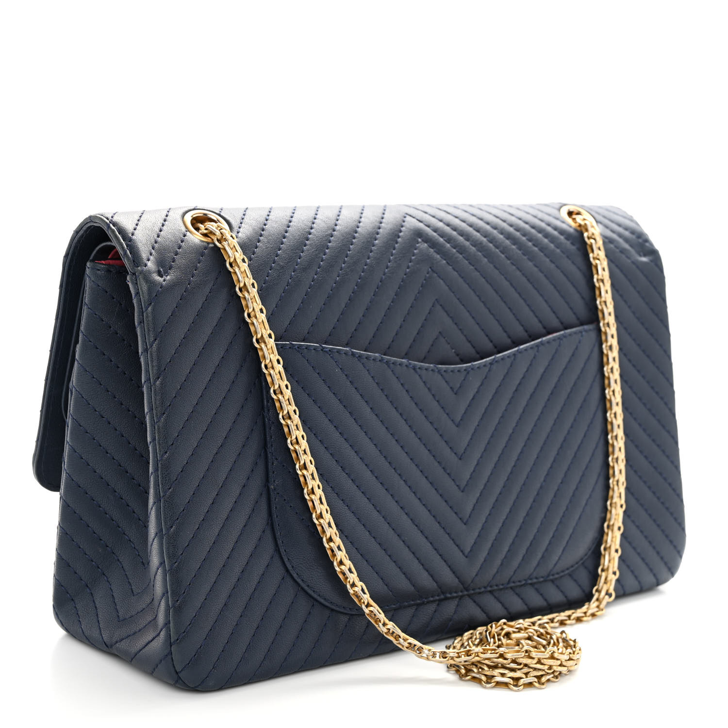 CHANEL150ML daishin CHANEL Sheepskin Chevron Quilted 2.55 Reissue 227 Flap Navy