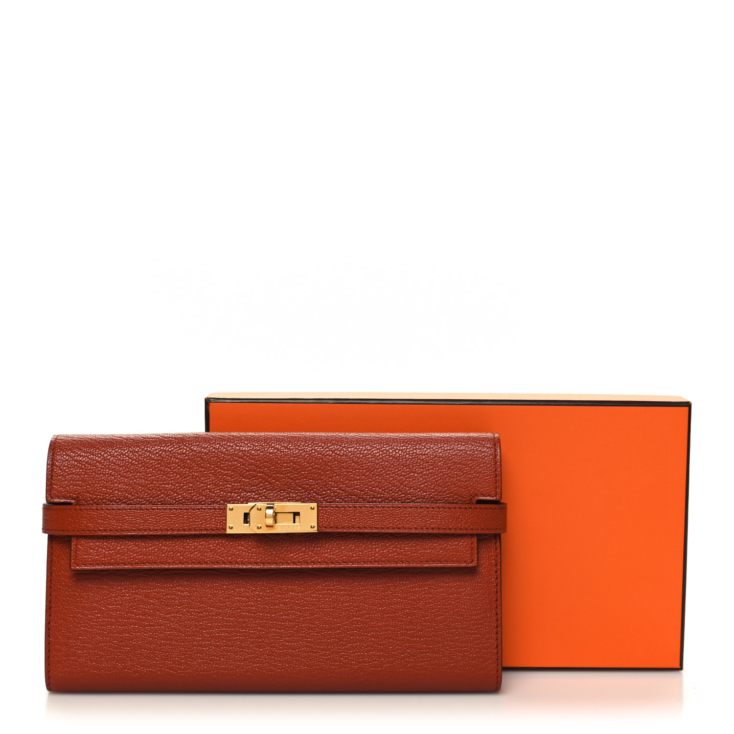 【HERMES】Clochette wallet ウォレット★Mysore ゴートスキン Authentic Hermes Mysore Goatskin Bearn Wallet with Gusset 89