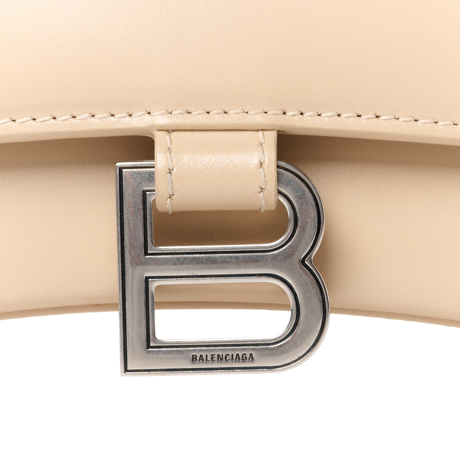 BALENCIAGA Shiny Box Calfskin Small Hourglass Top Handle Bag