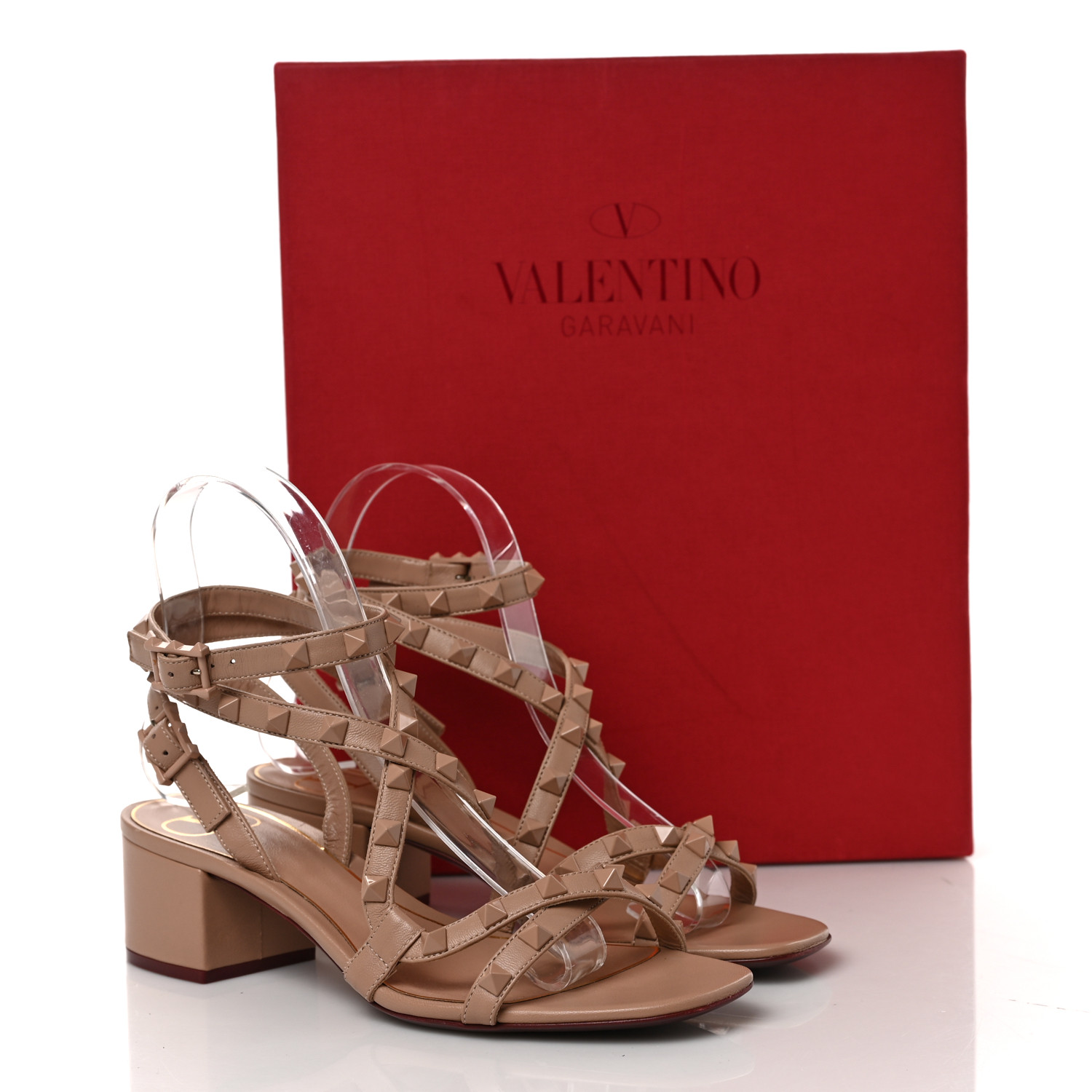 VALENTINO GARAVANI Calfskin Lacquered Monochrome Rockstud