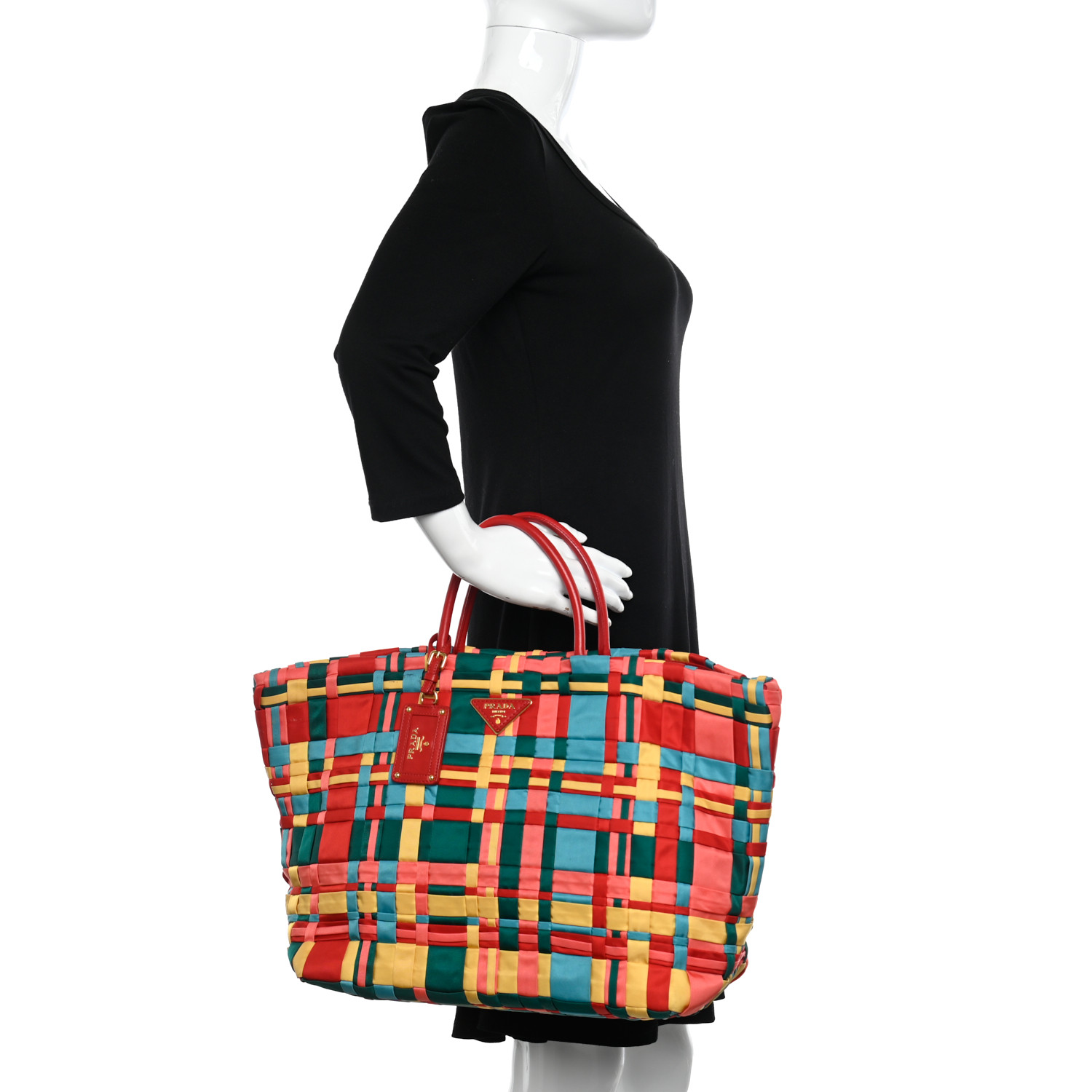 PRADA Tessuto Nylon Weave Shopping Tote Multicolor 1383442