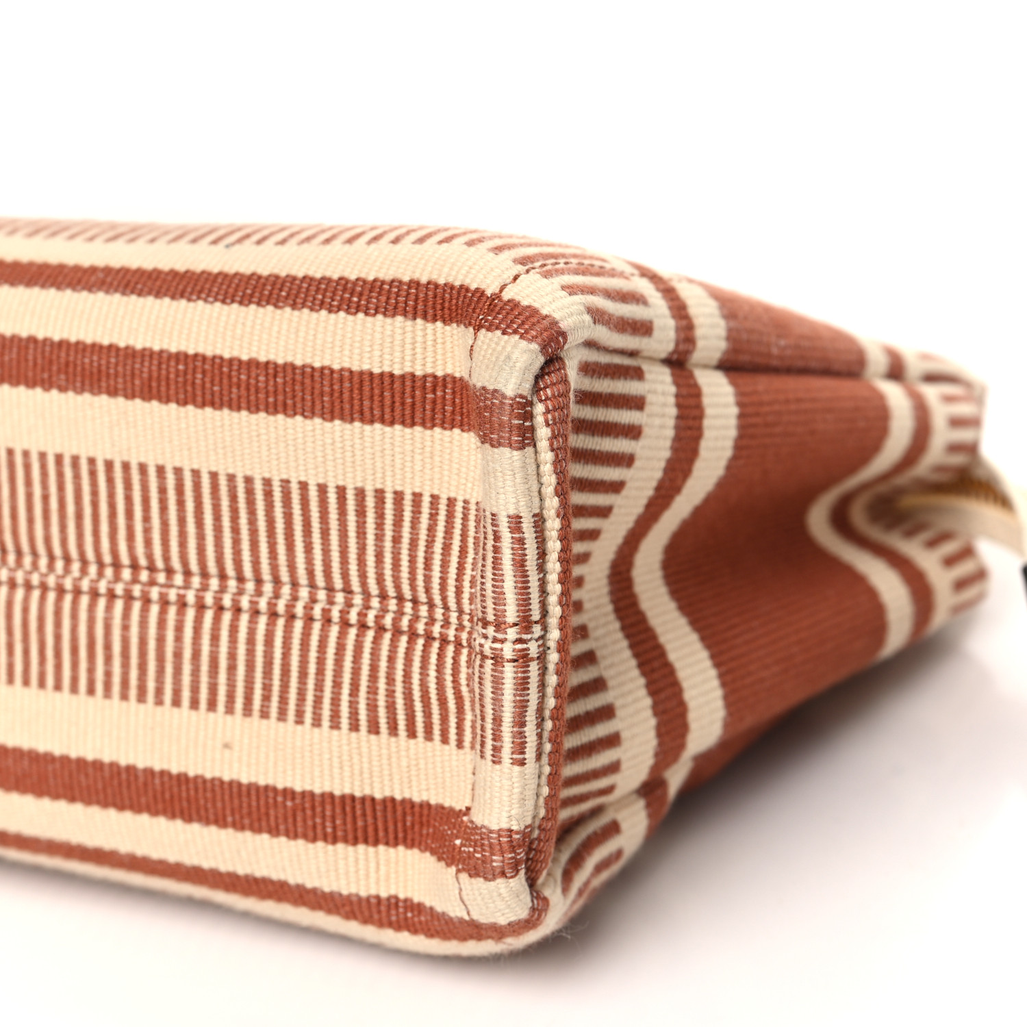CELINE Textile Striped Logo Thais Pouch Sienna 1645234