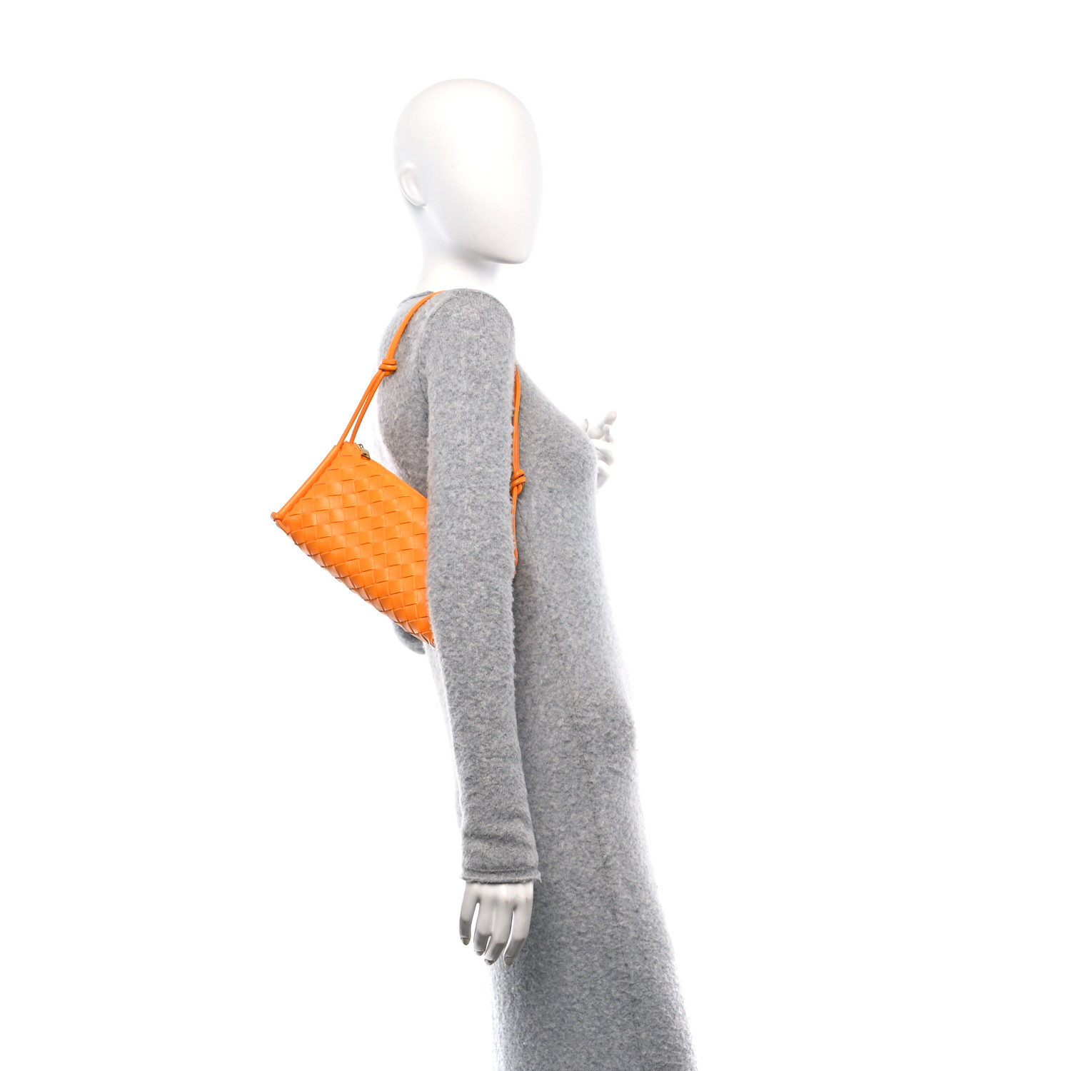 BOTTEGA VENETA Nappa Intrecciato Pouch On Strap Tangerine