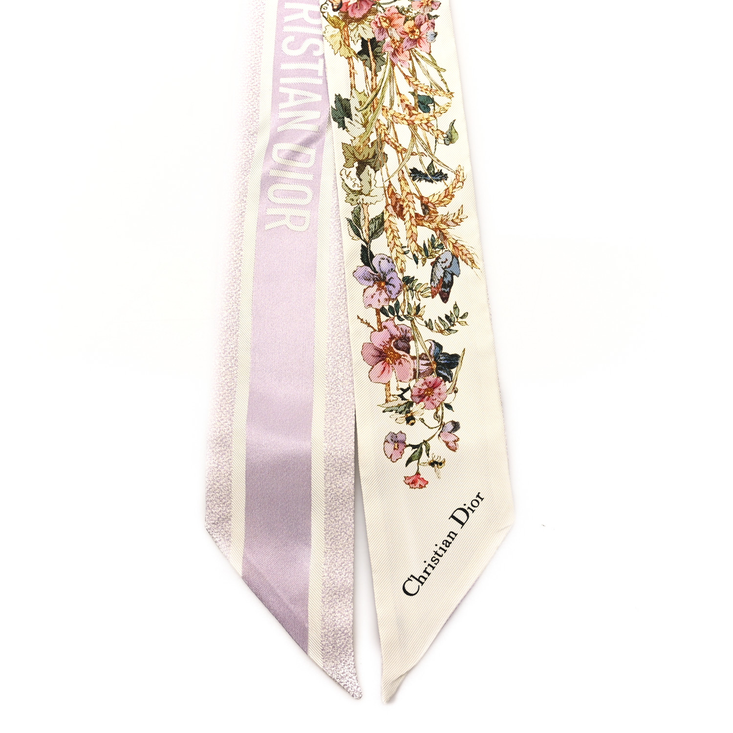 Christian Dior silk scarf スカーフ　パープル CHRISTIAN DIOR Echarpes Purple & Fuchsia Floral Silk Scarf