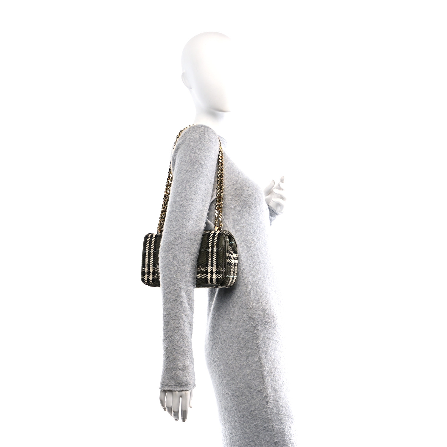 BURBERRY CHAIN BAG レザー BURBERRY Calfskin Sequin Check Embellished TB Lola Chain