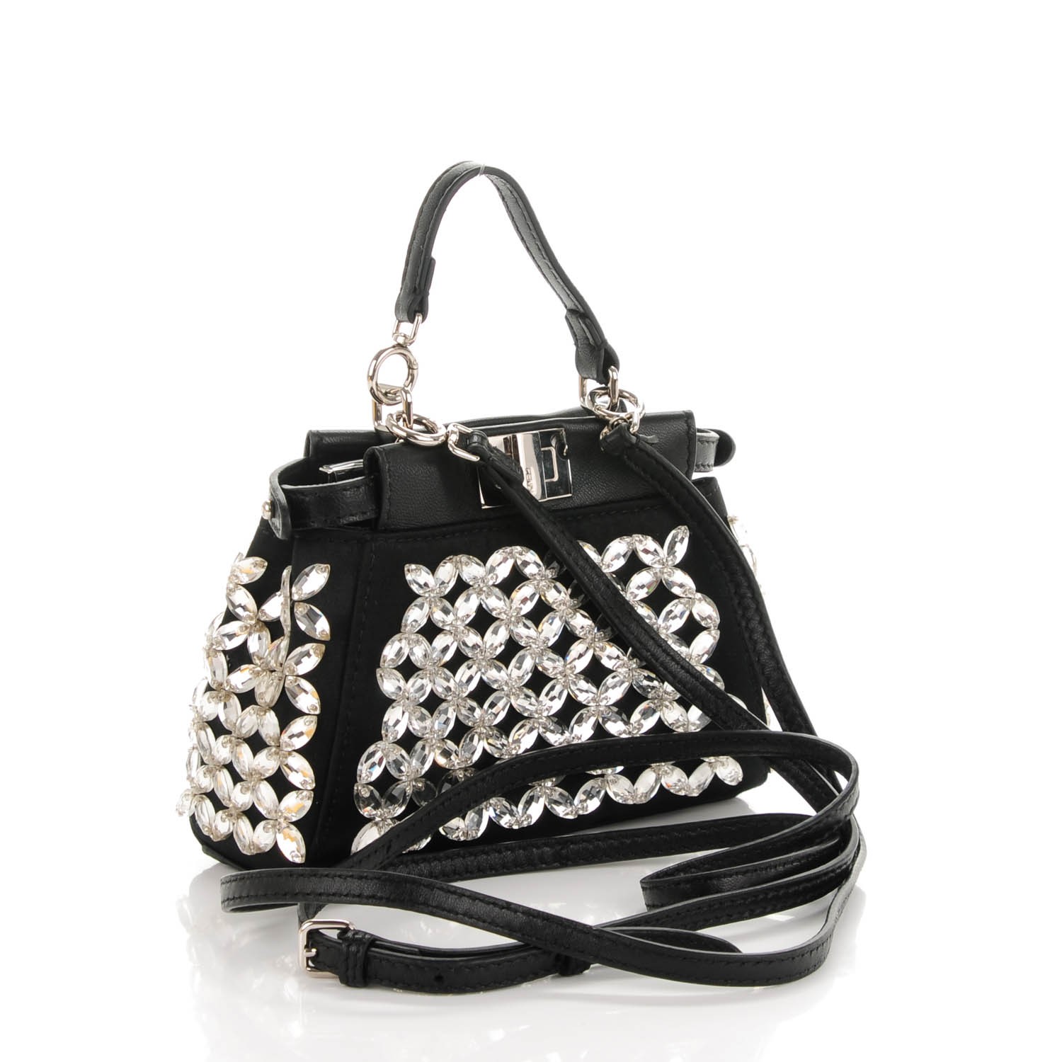 FENDI 　♡I♡ FF Squared Compact Bag Leather Black | Fendi