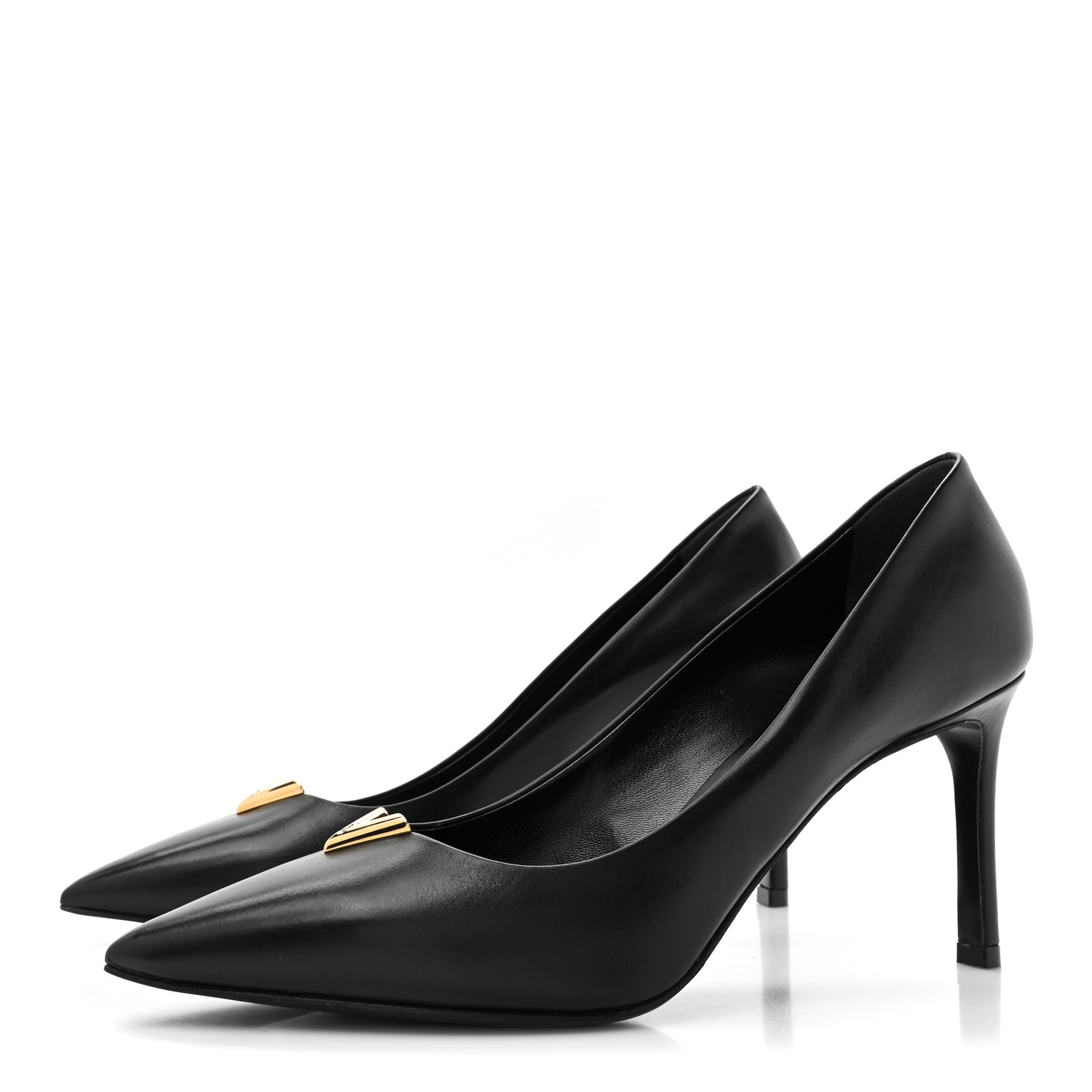 Louis Vuitton ブラック ハイヒール Louis Vuitton Black Satin/PVC Bow D' Orsay Pumps - Size 36