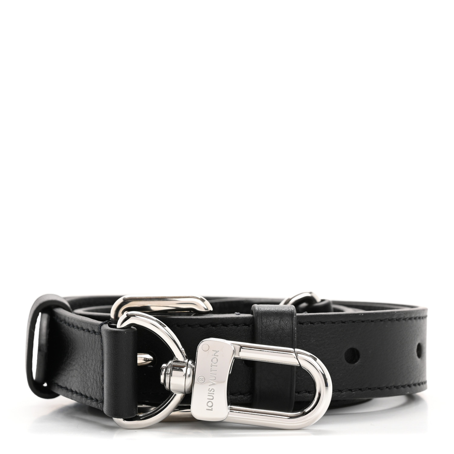 LOUIS VUITTON Calfskin 16mm Adjustable Shoulder Strap Black
