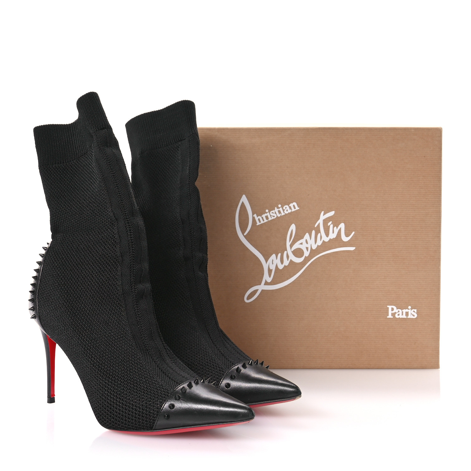 靴 Christian louboutin  Dovi Dova 85 37.5 CHRISTIAN LOUBOUTIN Shiny Nappa Maille Tricot Dovi Dova 85